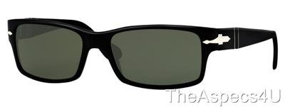 NWT PERSOL 2803 s 95/31 BLACK DARK GREEN LENS SIZE 55 AUTHENTIC&NEW PO2803S