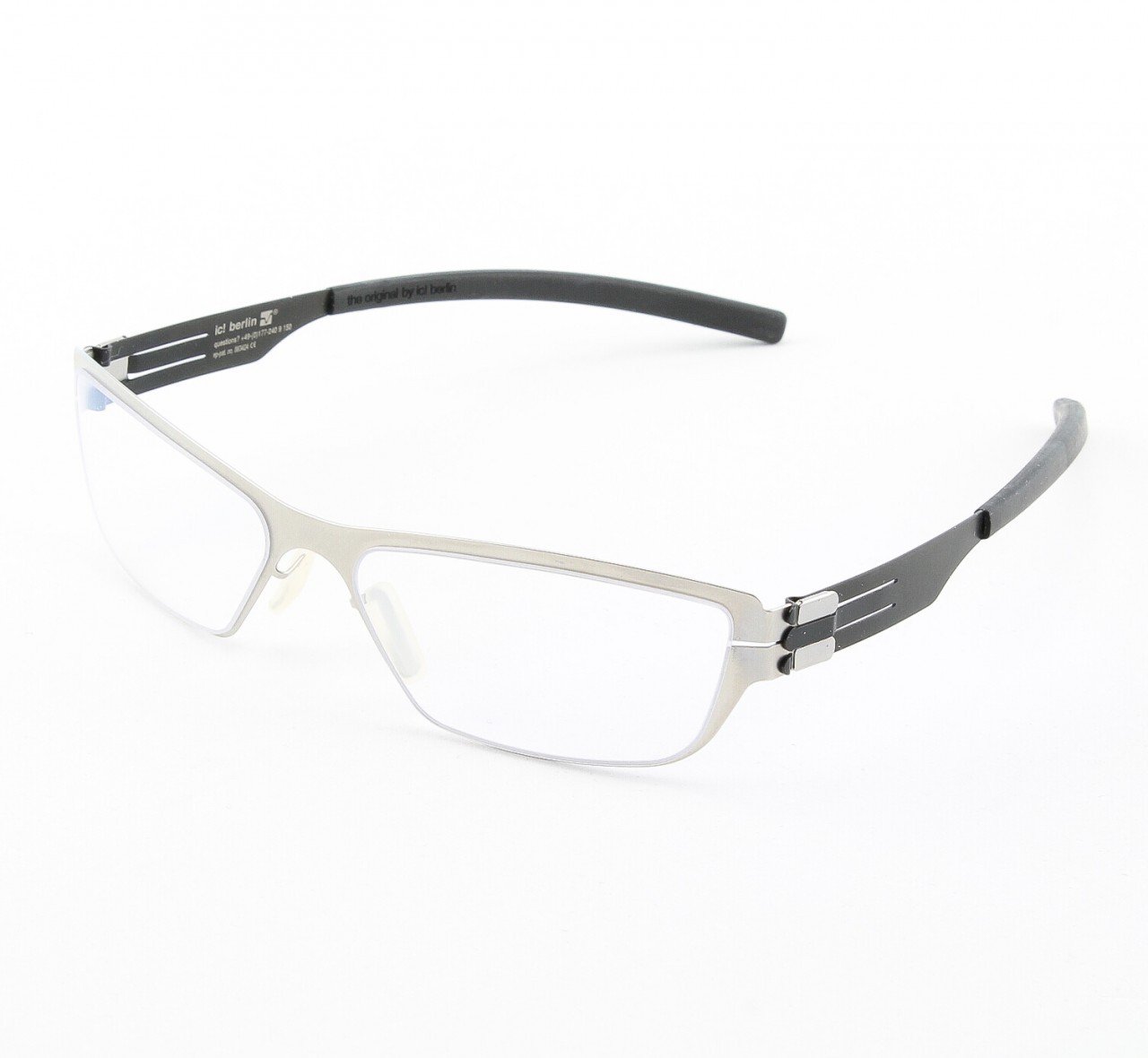 ic! Berlin Uncertainty Principle Eyeglasses Col. Black / Silver with Clear Lenses