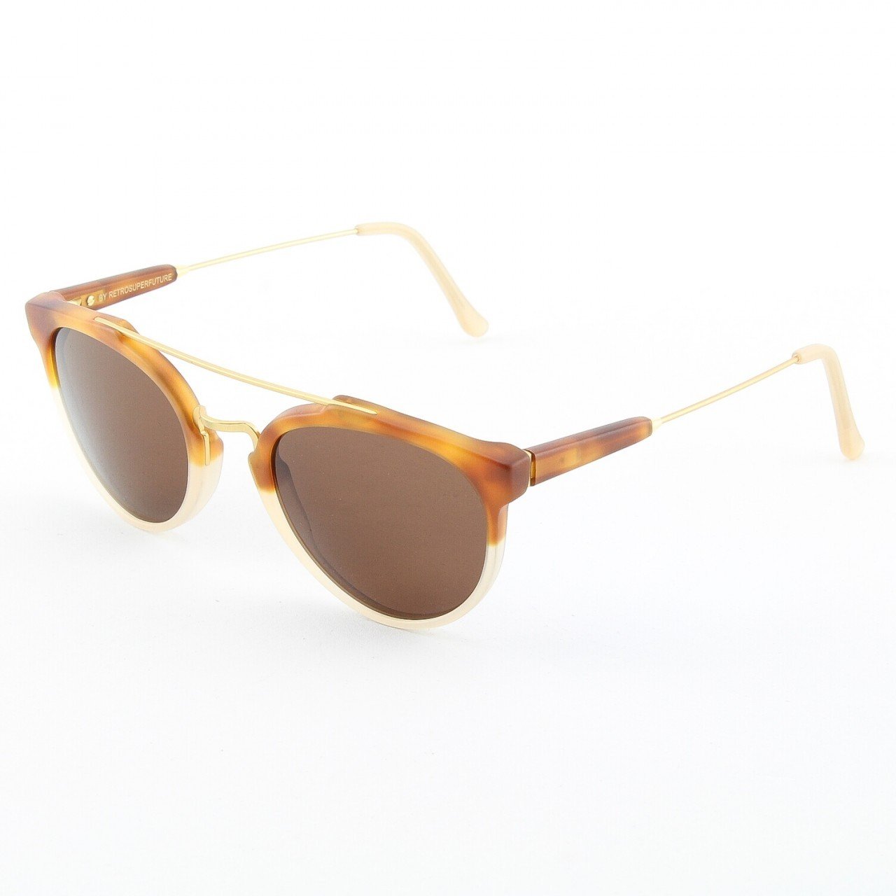 Super Giaguaro 472/3A Sunglasses Color Caffelatte Brown Havana Beige by RETROSUPERFUTURE
