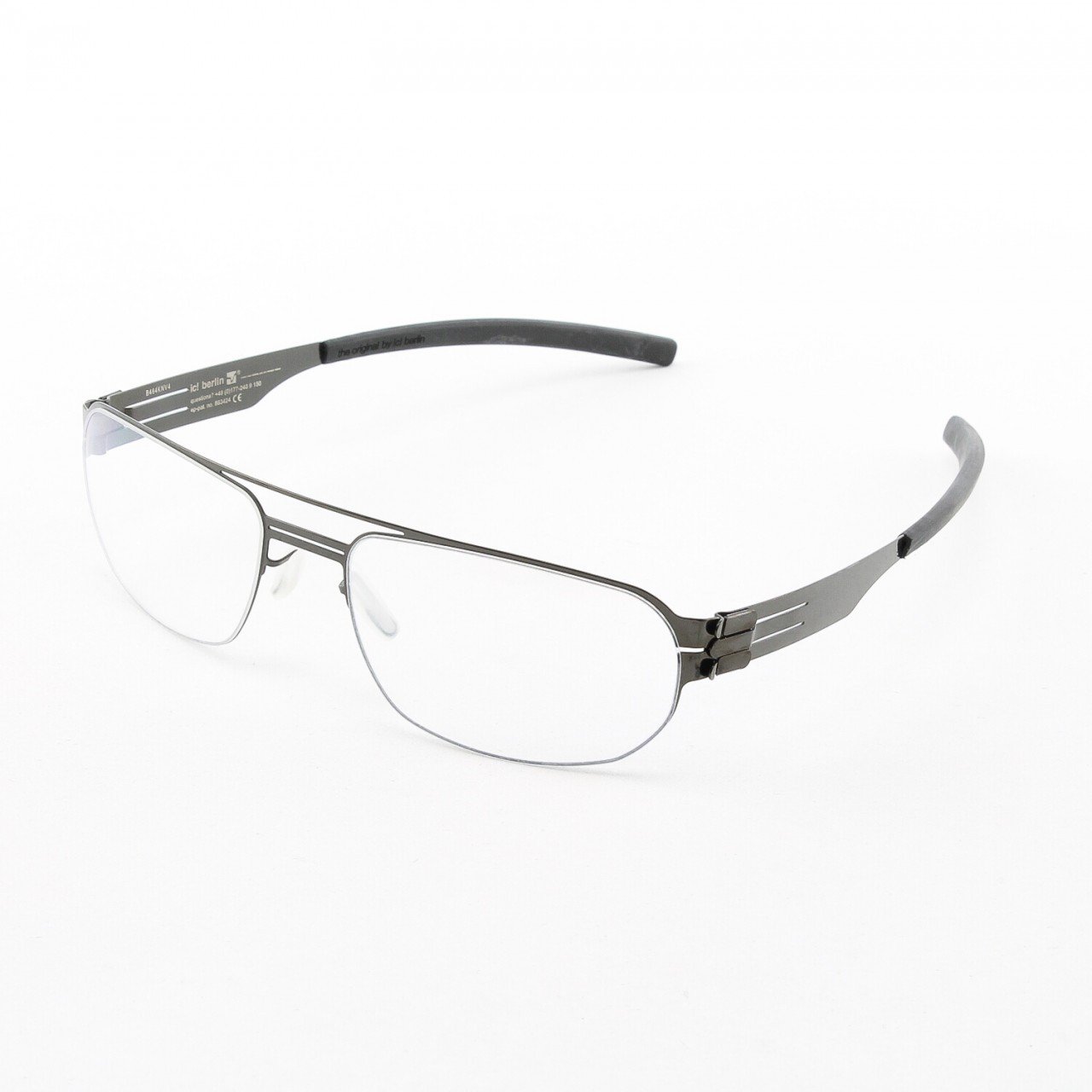 ic! Berlin Oleg P. Eyeglasses Col. Gun Metal with Clear Lenses