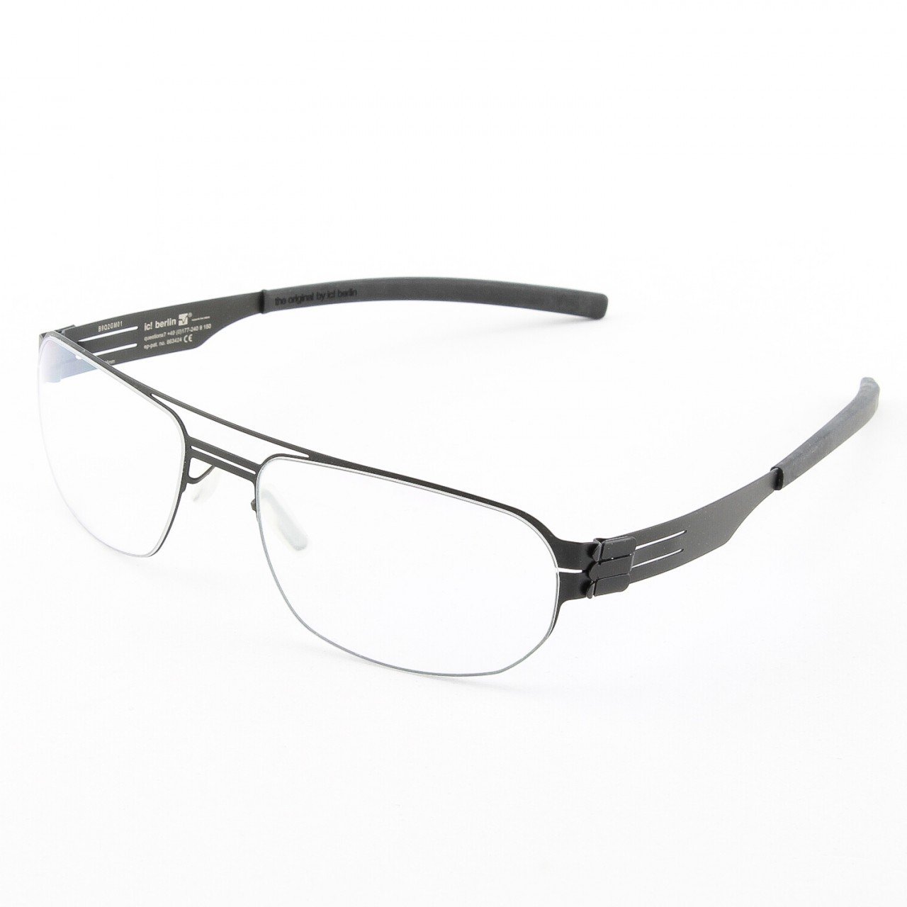 ic! Berlin Oleg P. Eyeglasses Col. Black with Clear Lenses