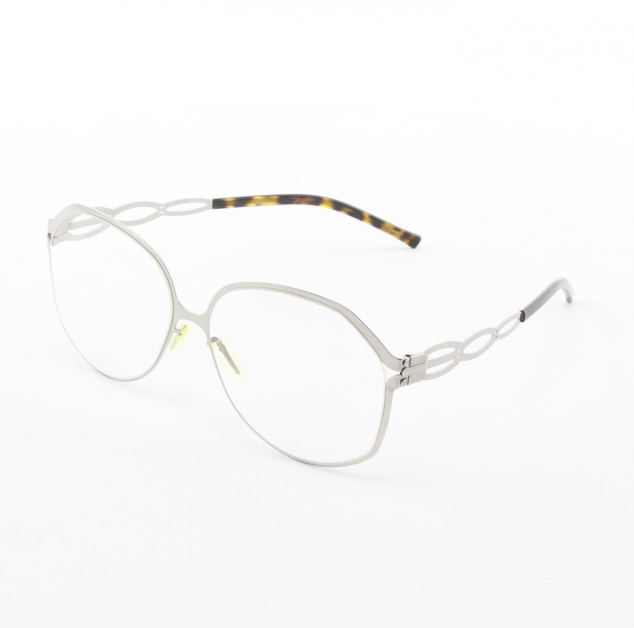 ic! Berlin Dimanche Eyeglasses Col. Chrome / Tortoise with Clear Lenses