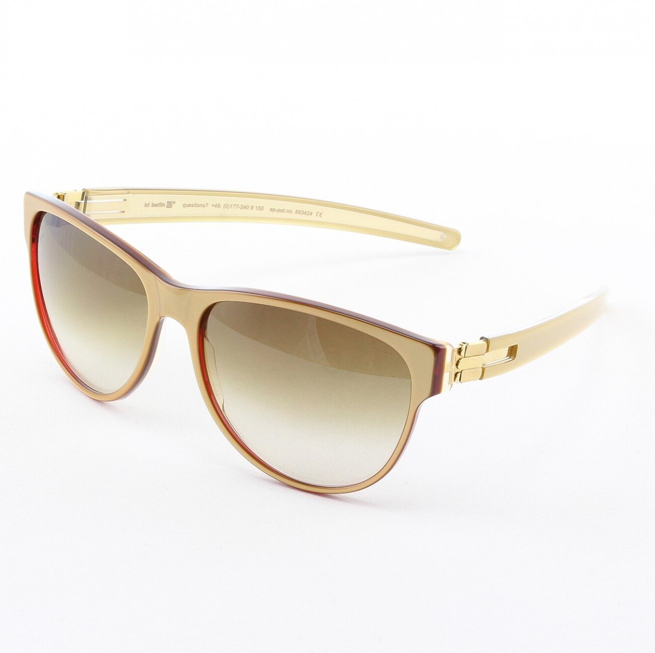 ic! Berlin Kate Sunglasses Col. Gold / Red with Brown Gradient Lenses