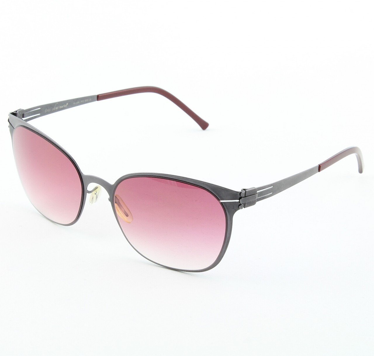 ic! Berlin Samedi Sunglasses Col. Aubergine with Rose Gradient Lenses