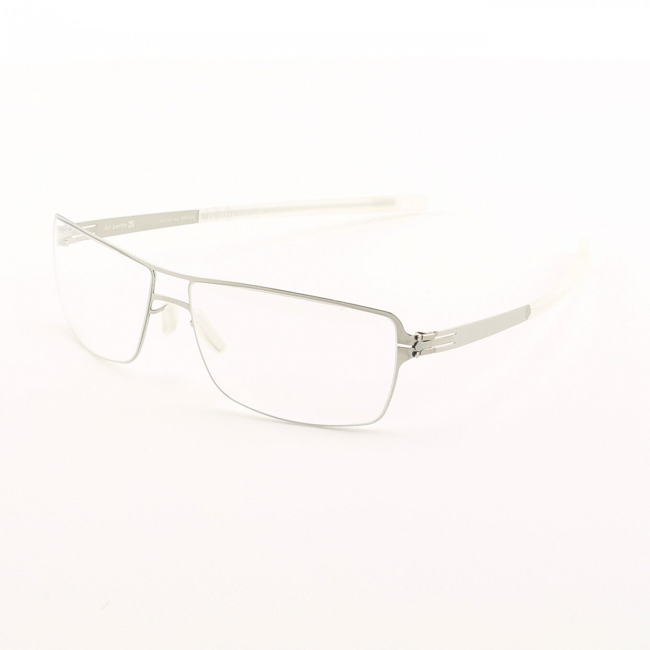 ic! Berlin Duke Eyeglasses Col. Chrome with Clear Lenses