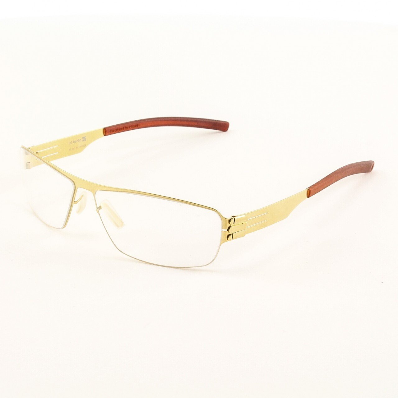 ic! Berlin Hira Eyeglasses Col. Gold with Clear Lenses