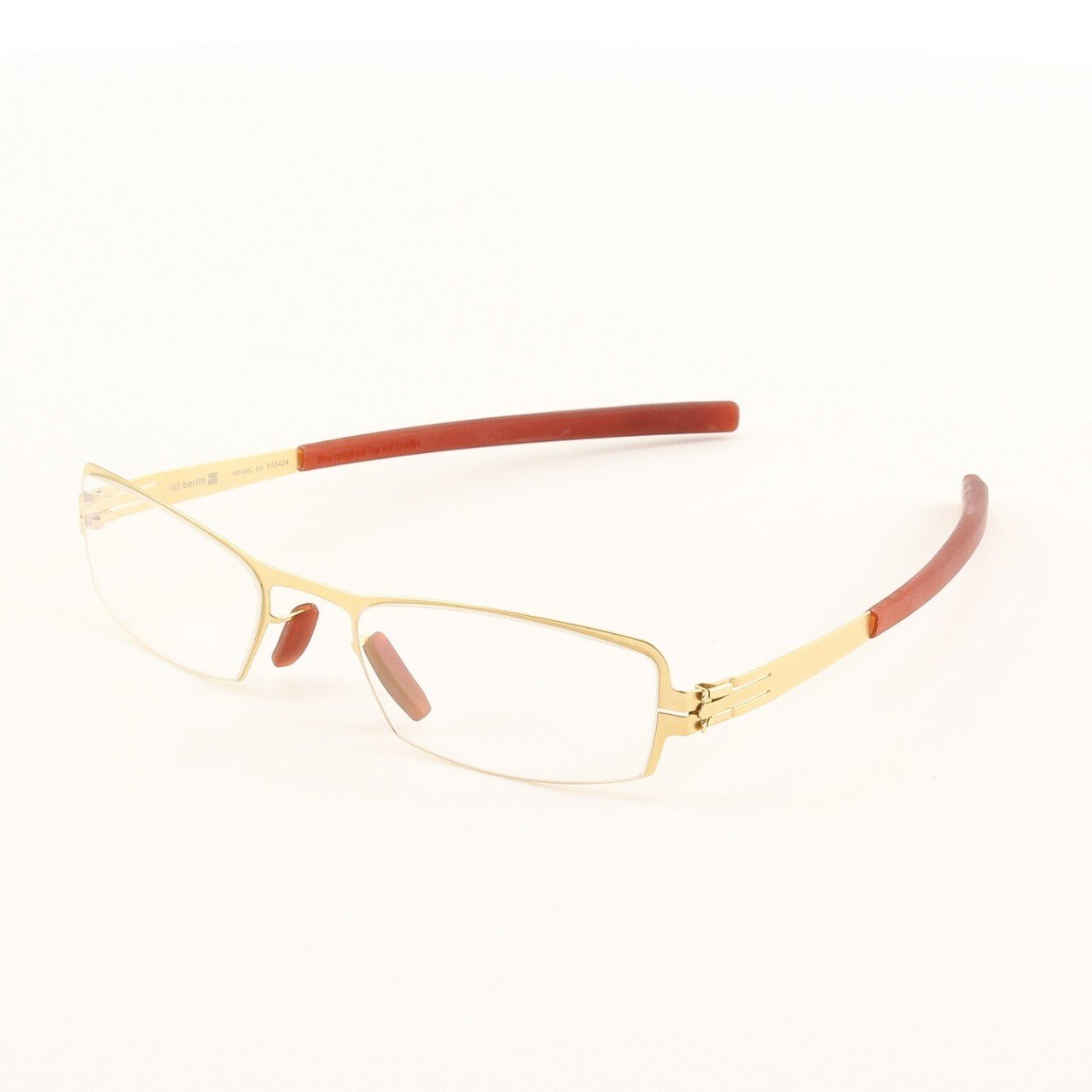 ic! Berlin Ike Eyeglasses Col. Gold with Clear Lenses