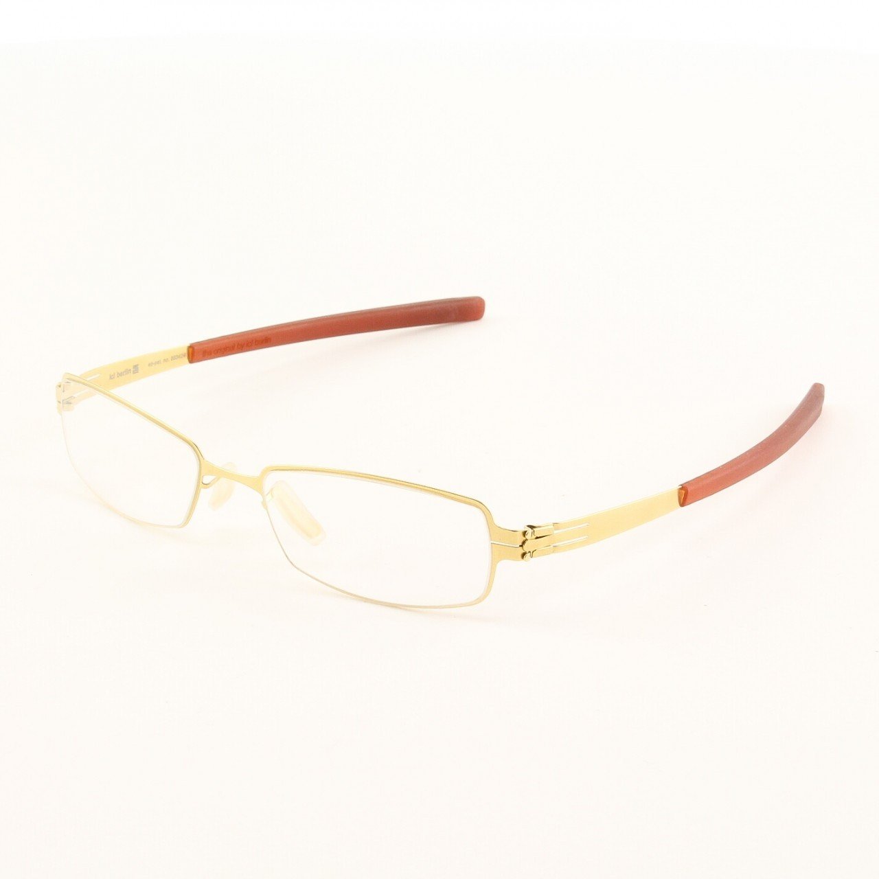 ic! Berlin Kolja Eyeglasses Col. Gold/rust with Clear Lenses