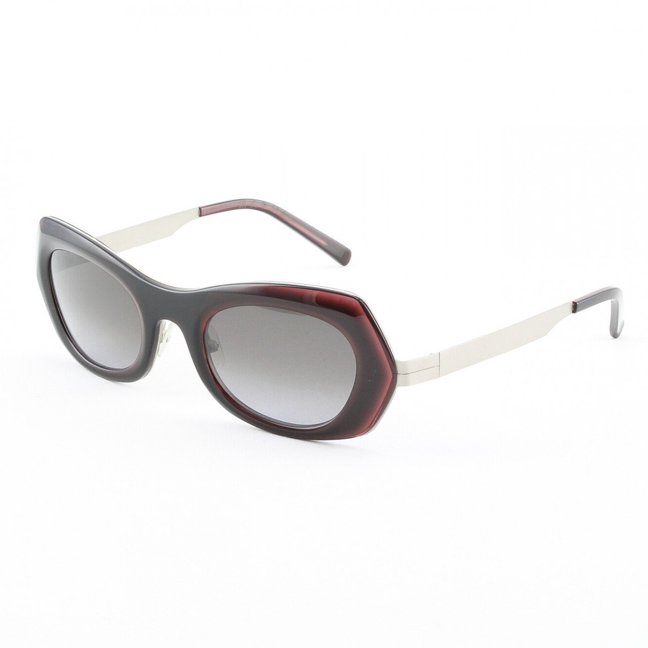 Marni MA188S Sunglasses Col. 03 Black w/ Deep Burgundy Accent with Gradient Gray Lenses