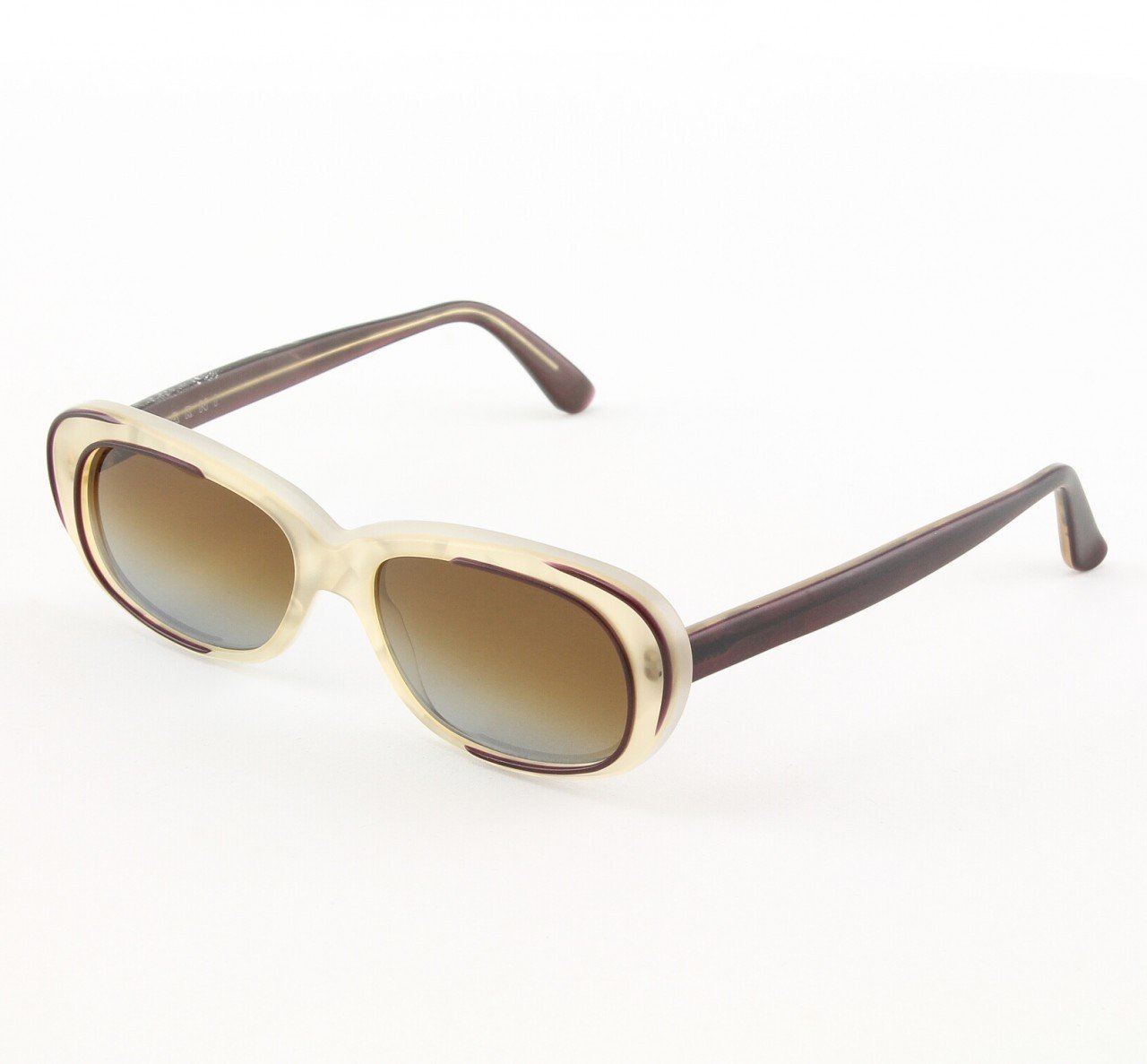 Marni MA174S Sunglasses Col. 03 Translucent Cream w/ Burgundy Accents with Gray Gradient Lenses