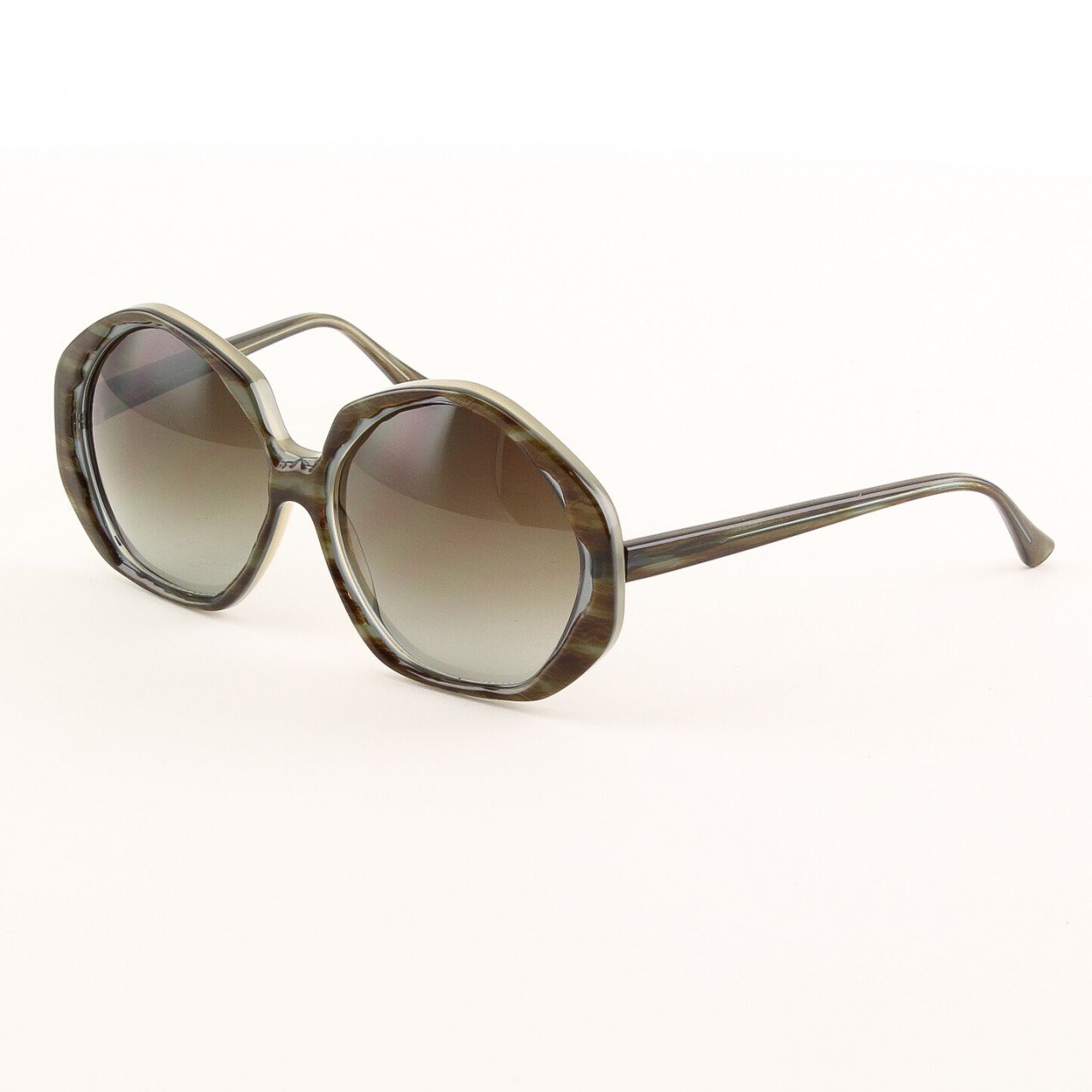 Marni MA157 Sunglasses Col. 05 Oversized Olive Brown Tortoise with Brown Lenses