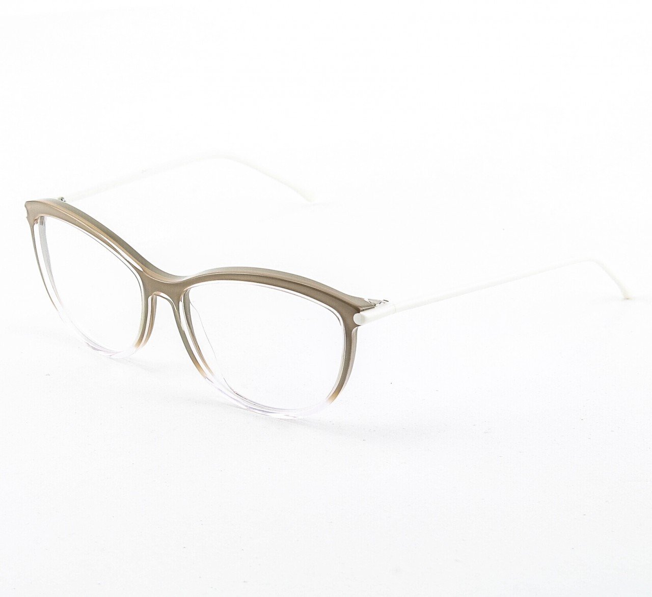 Marni MA677S Eyeglasses 03 Crystal Taupe, White Enamel Accents, Demo Lenses