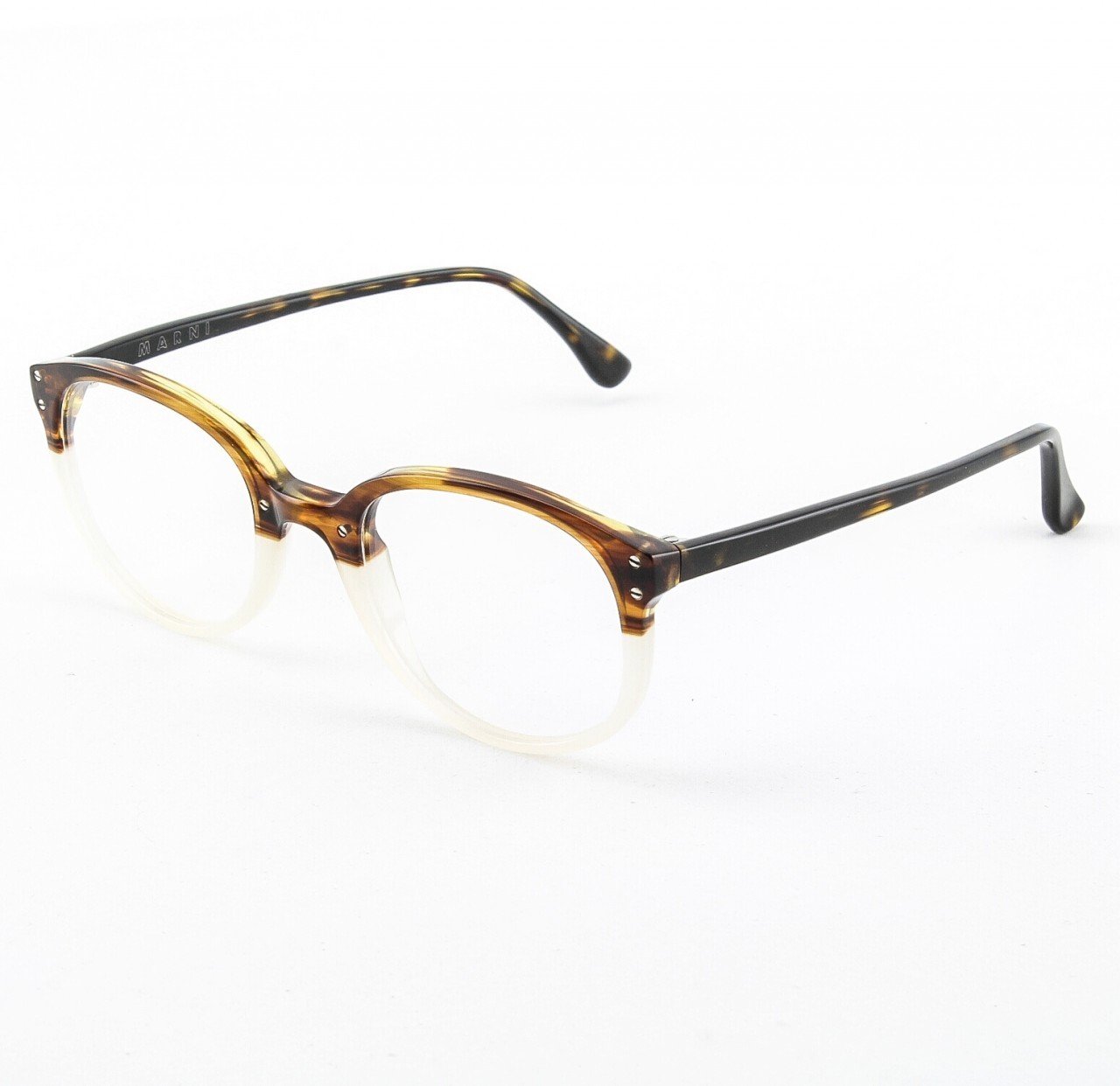 Marni MA669S Eyeglasses 08 Two-tone Tortoise and Crystal Frame, Demo Lenses