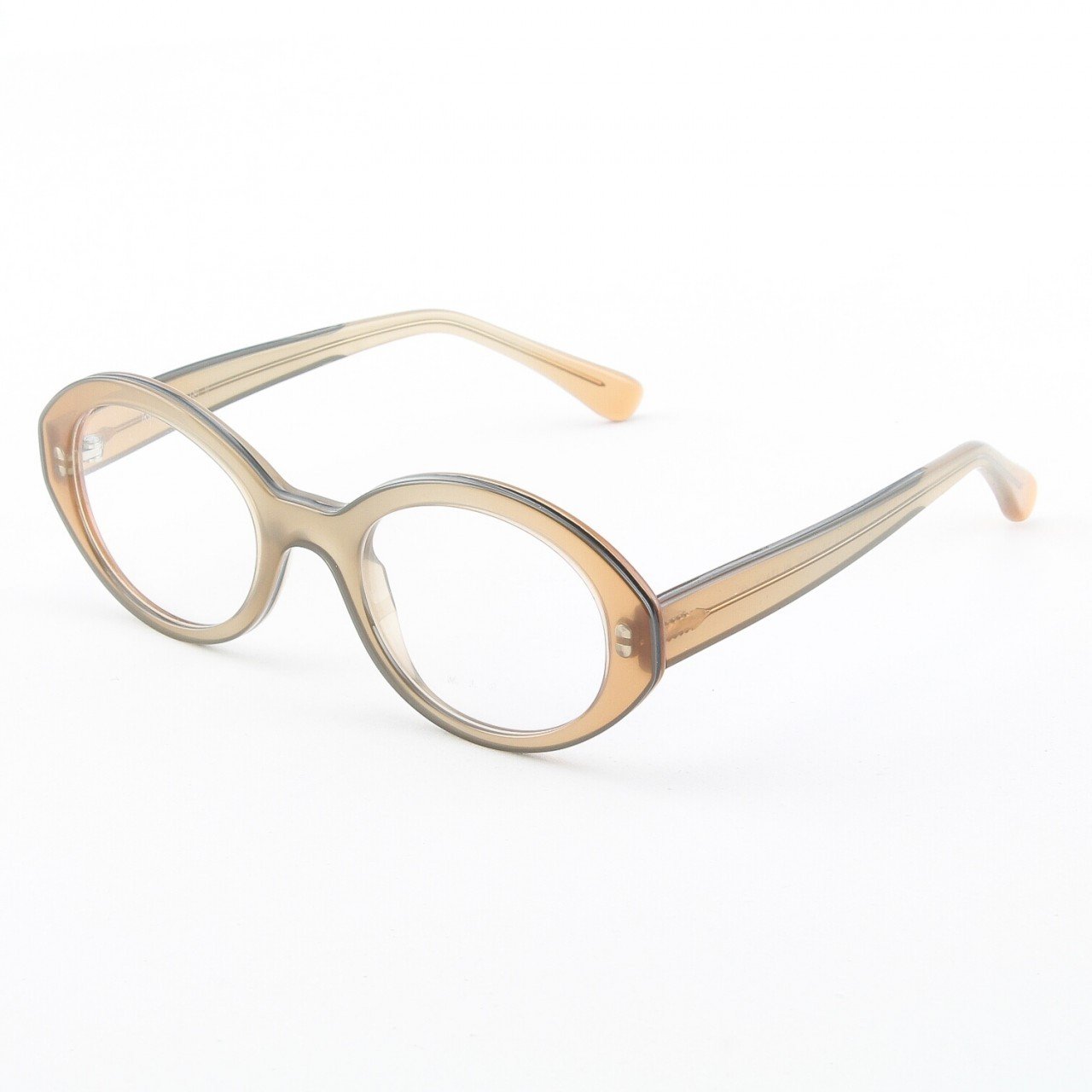 Marni MA651S Eyeglasses Col. 13 Light Brown Crystal with Gold Stud Accents and Clear Lenses