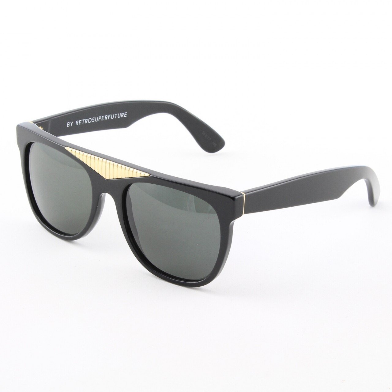 Super Classic 034/3T Sunglasses Black Gold with Black Zeiss Lenses by RETROSUPERFUTURE