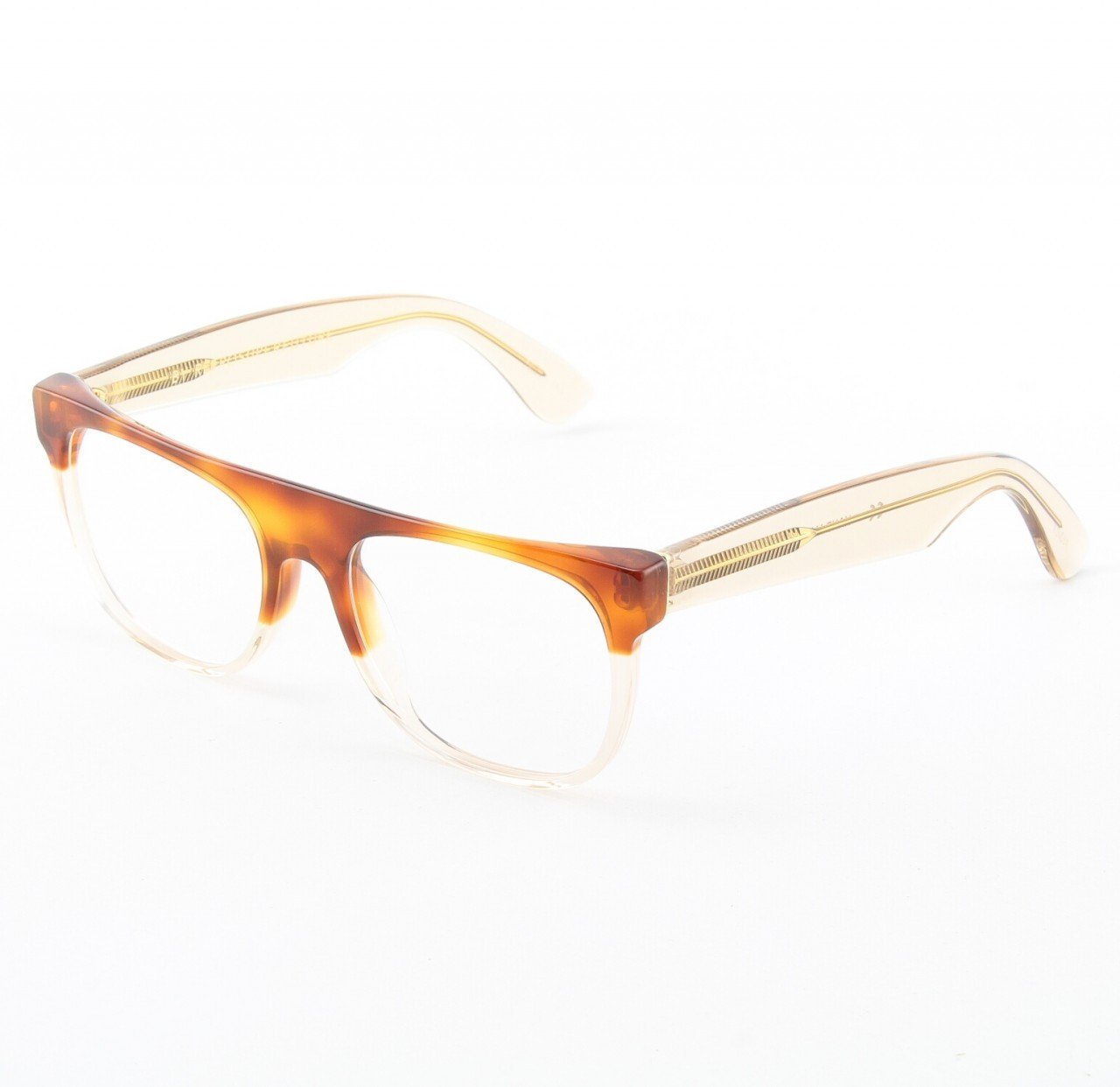 Super Flat Top 963/0T Eyeglasses Brown Havana Crystal with Brown Zeiss Lenses by RETROSUPERFUTURE