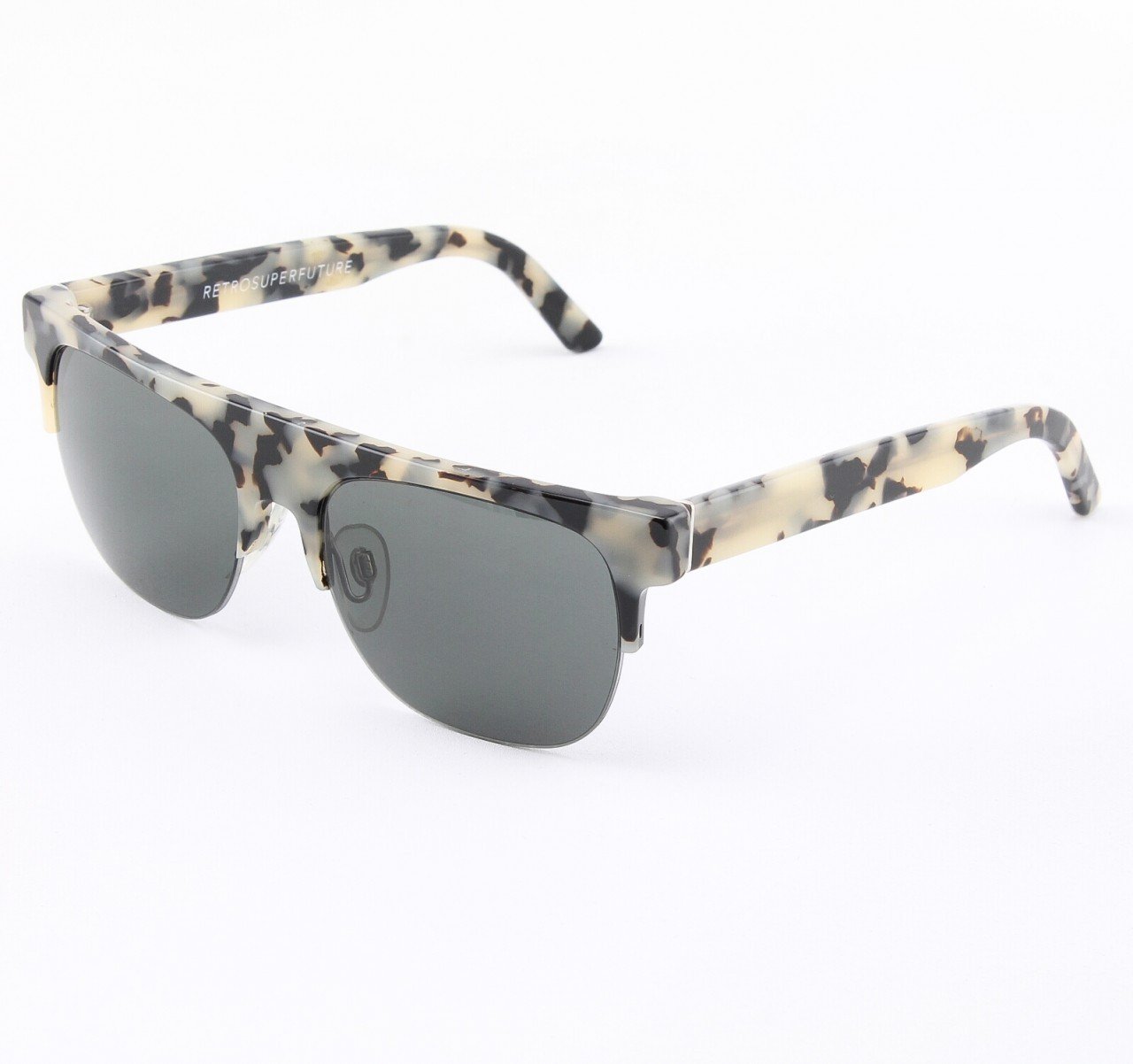 Super Andrea 266/2 Sunglasses Puma Black with Grey Zeiss Lenses by RETROSUPERFUTURE
