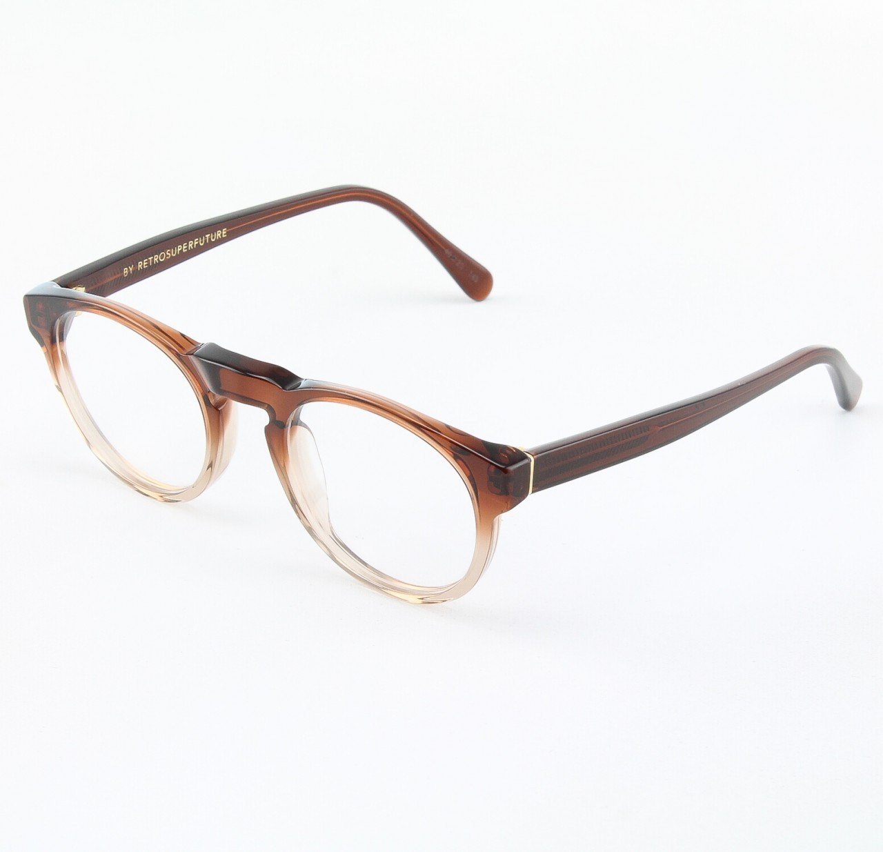 Super Paloma 820/0T Eyeglasses Brown Crystal with Clear Zeiss Lenses by RETROSUPERFUTURE