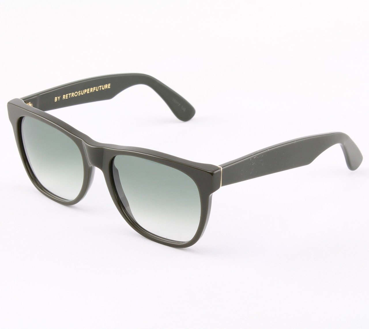 Super Classic 761/2T Sunglasses Olive Green with Green Gradient Zeiss Lenses by RETROSUPERFUTURE