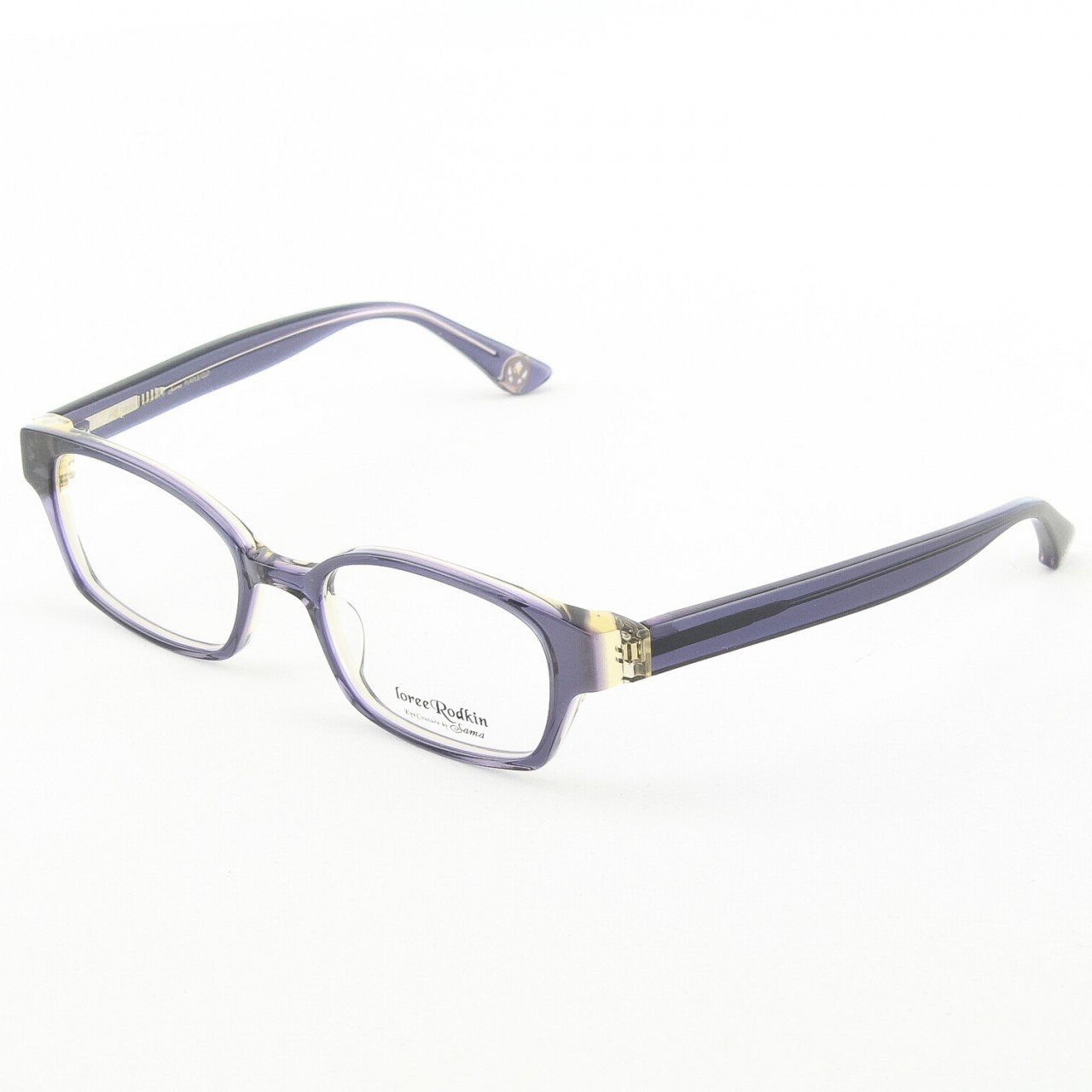 Loree Rodkin Evan Eyeglasses by Sama Col. Purple and Gold with Clear Lenses