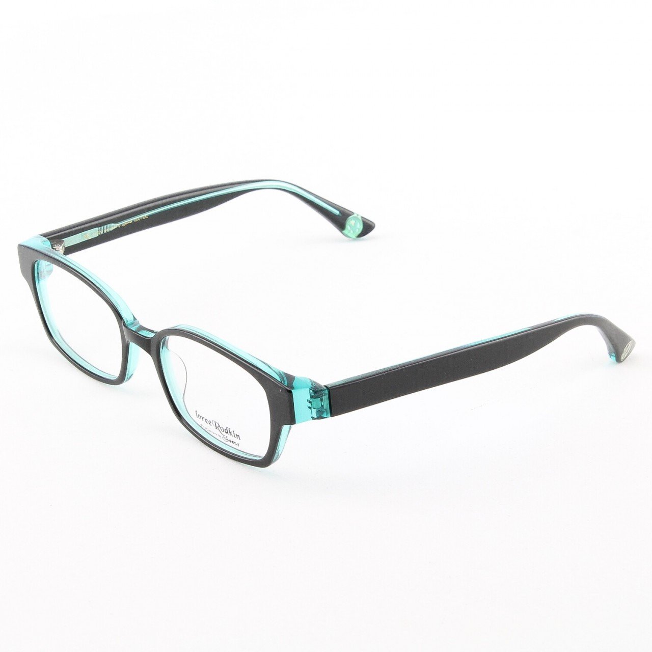 Loree Rodkin Evan Eyeglasses by Sama Col. Black and Teal with Clear Lenses