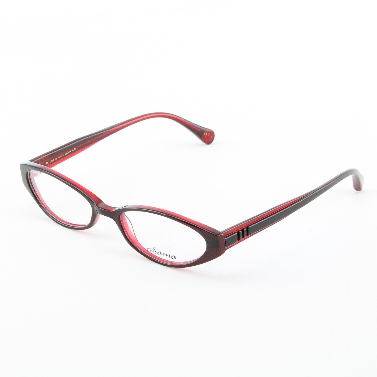 Loree Rodkin Demi Eyeglasses by Sama Col. Ruby with Clear Lenses
