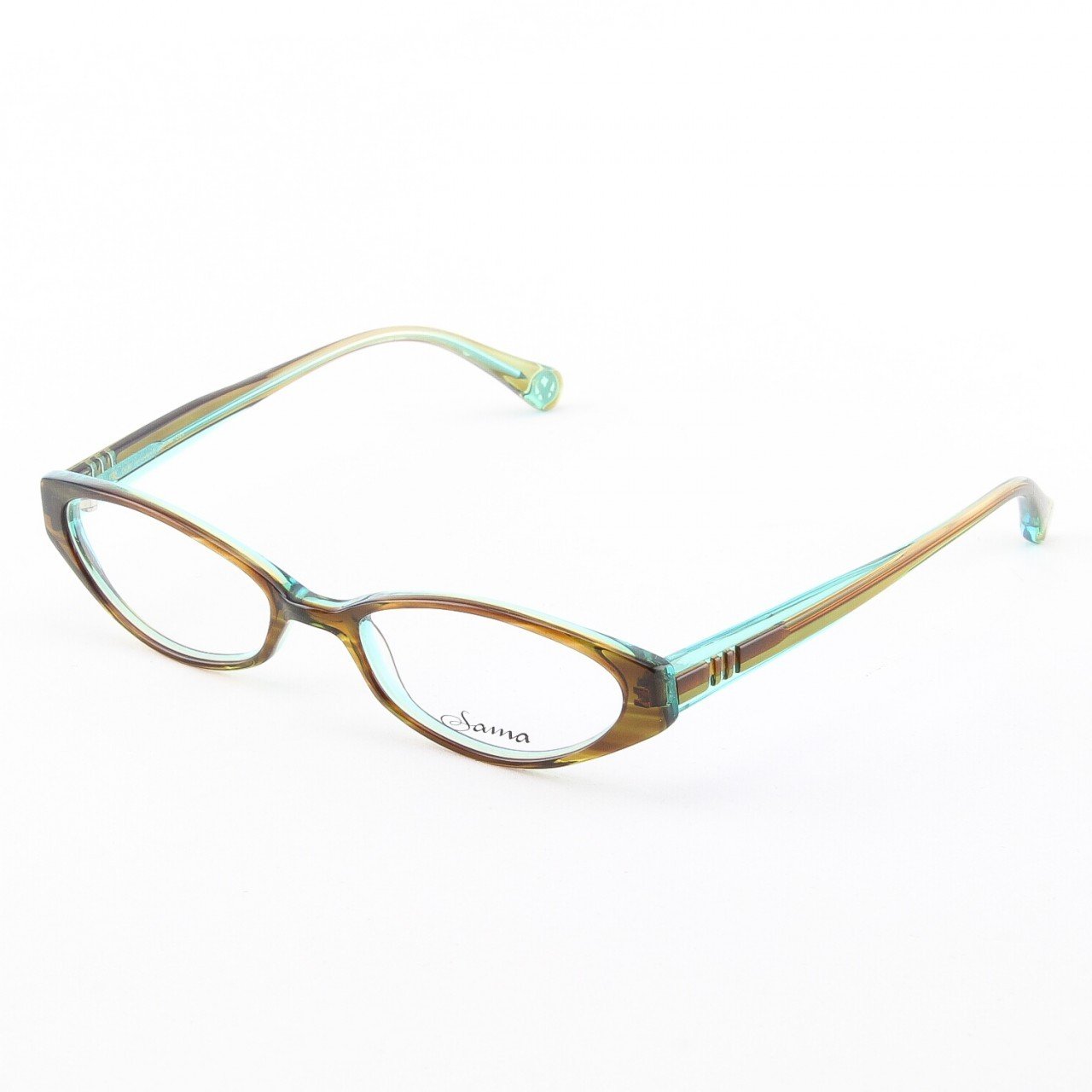 Loree Rodkin Demi Eyeglasses by Sama Col. Olive with Clear Lenses