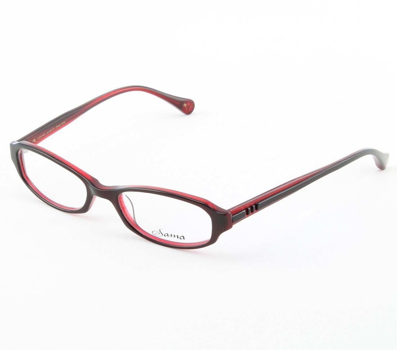 Loree Rodkin Courtney Eyeglasses by Sama Col. Ruby with Clear Lenses