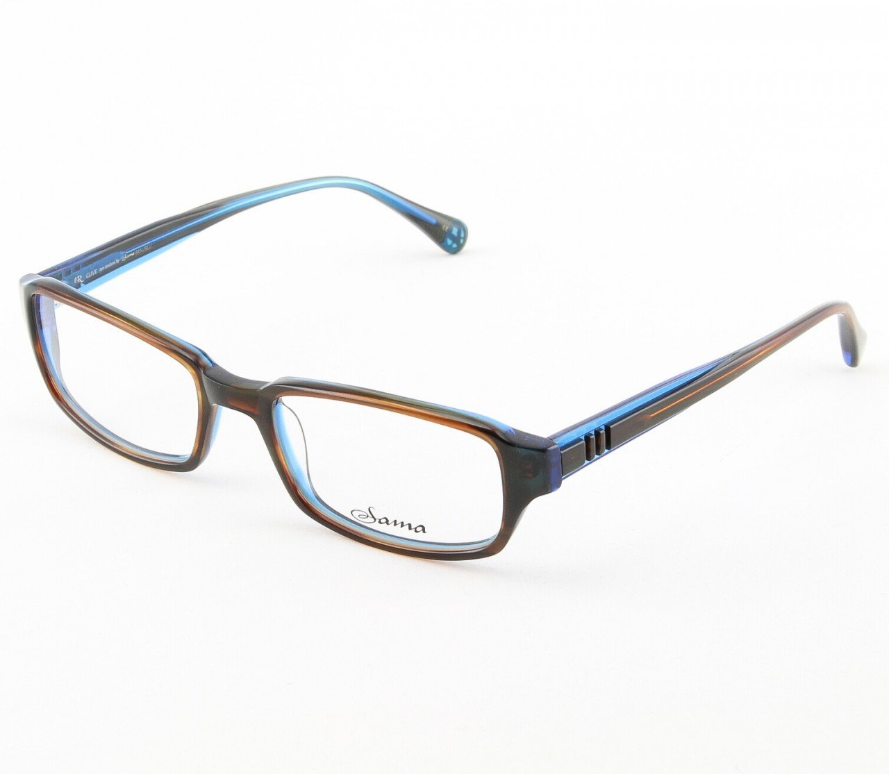 Loree Rodkin Clive Eyeglasses by Sama Col. Brown/Blue with Clear Lenses