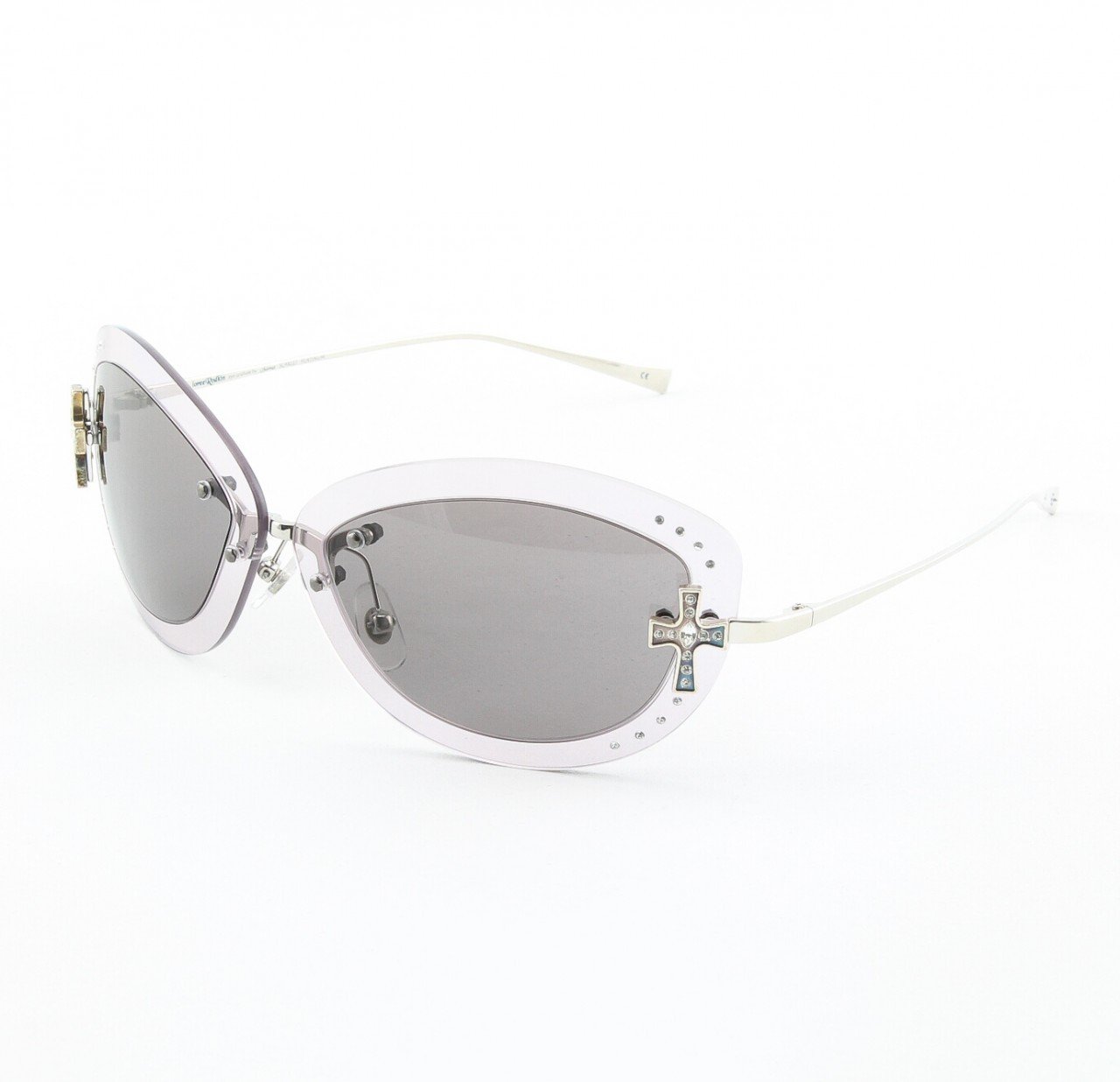Loree Rodkin Scarlet Sunglasses by Sama Col. Lavender with Gray Lenses and Swarovski Crystals