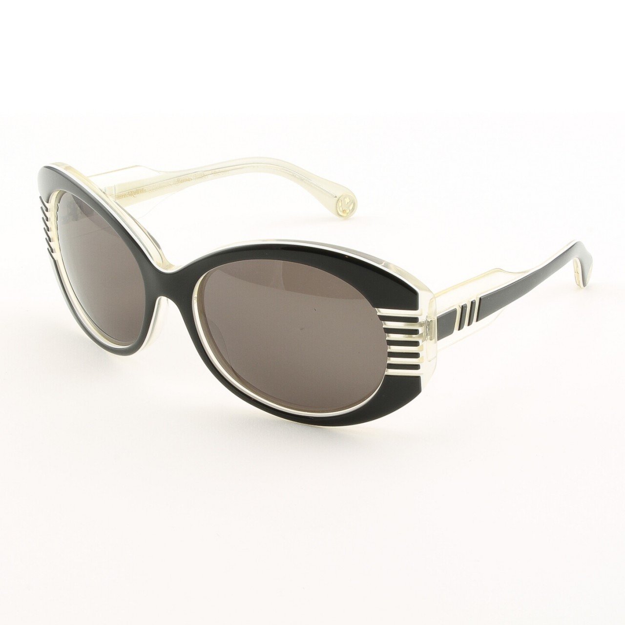 Loree Rodkin Lindsey Sunglasses by Sama Col. Black and Cream with Gray Lenses