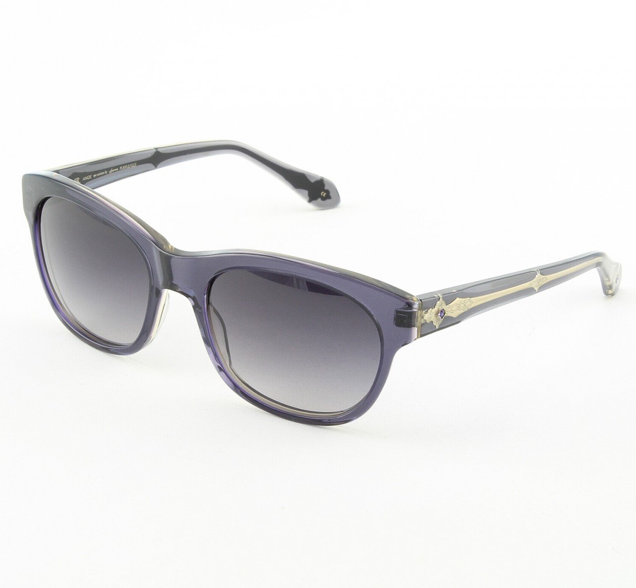 Loree Rodkin Angie Sunglasses by Sama Col. Purple with Gray Lenses and Swarovski Crystals