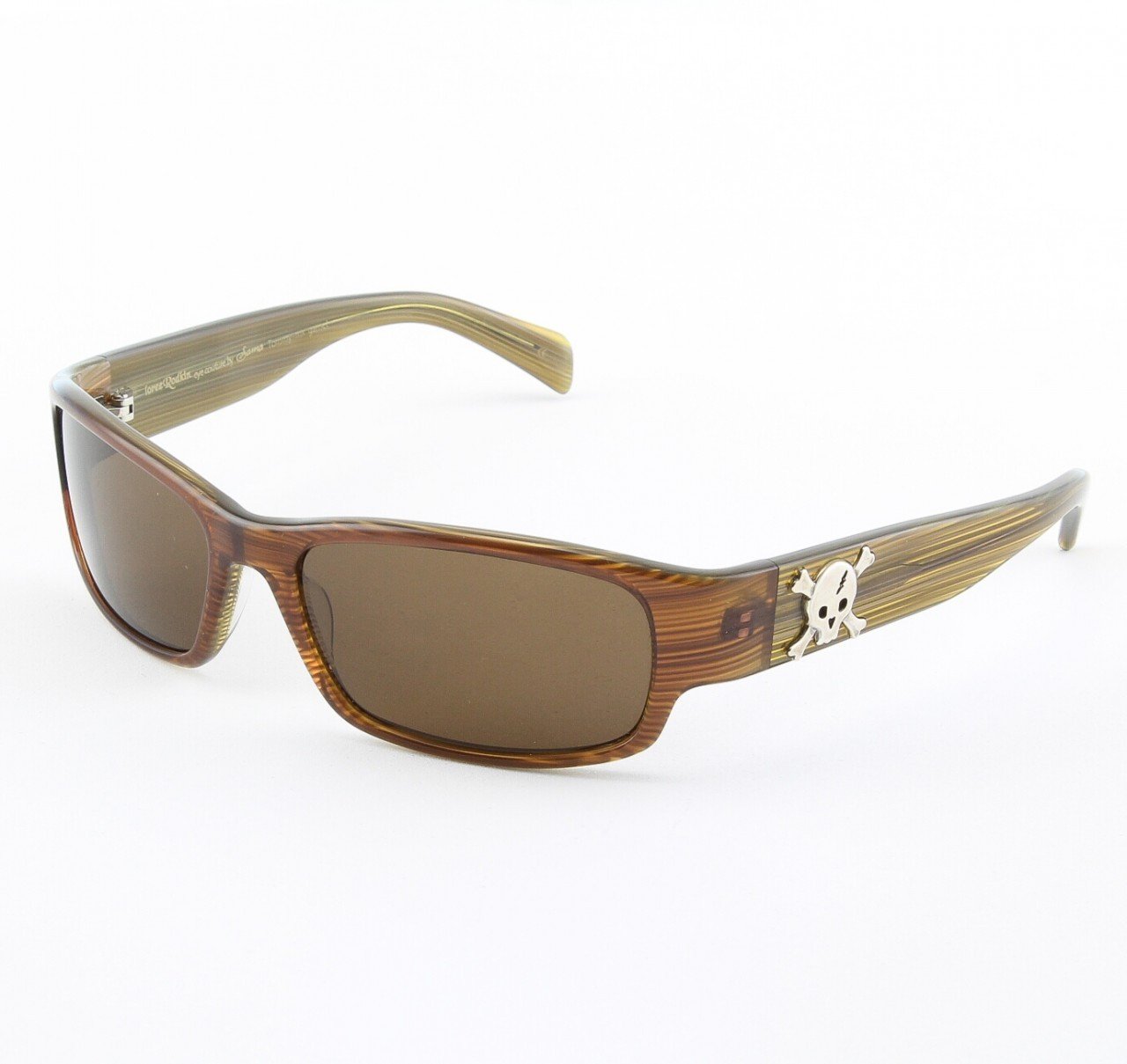 Loree Rodkin Tommy-MX Sunglasses by Sama Col. Garnet with Brown Lenses and Sterling Silver