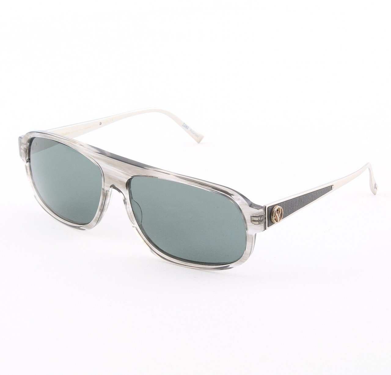 Loree Rodkin Dylan Sunglasses Smoke w/ Polarized Lenses, Leather and Sterling Silver