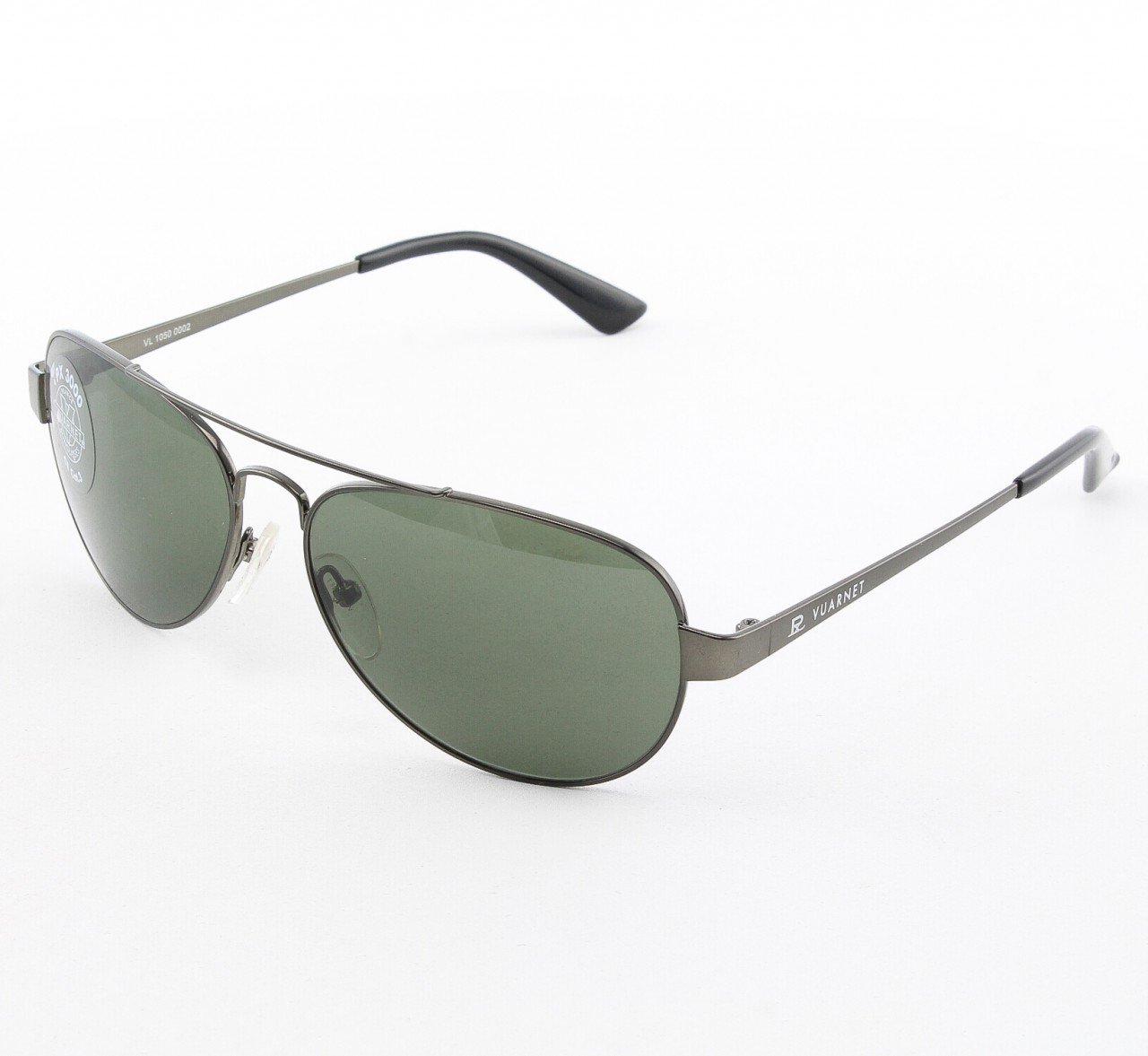 Vuarnet VL 1050 Uni Aviator Sunglasses Col. 0002 1121 Silver with Green Grey PX3000 Lenses