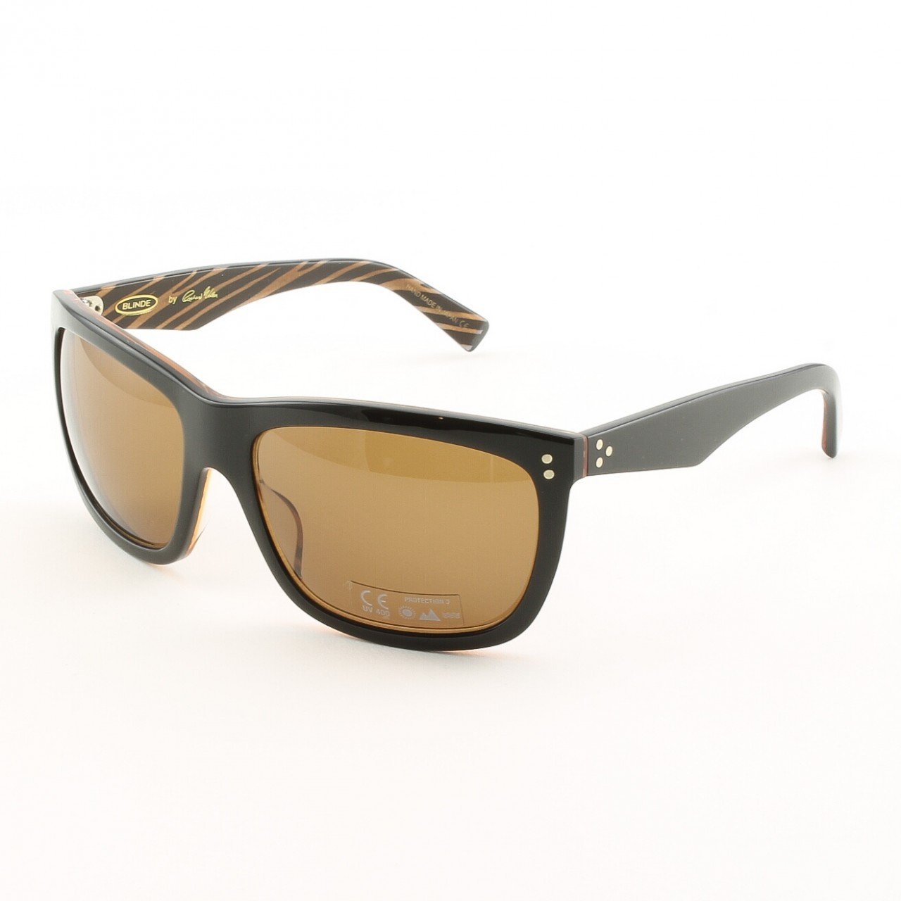 Blinde I'll Make It Up 2 U Unisex Sunglasses Col. Brown Zebra with Brown Lenses