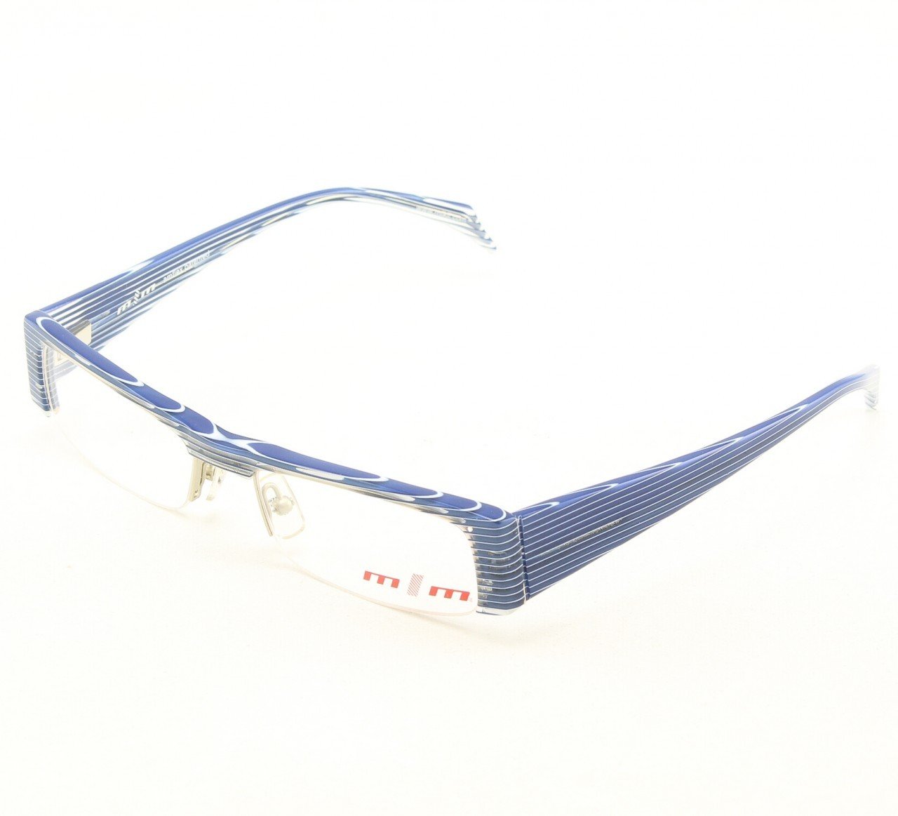 Alain Mikli Eyeglasses 730 02 Blue White Stripes with Clear Lenses