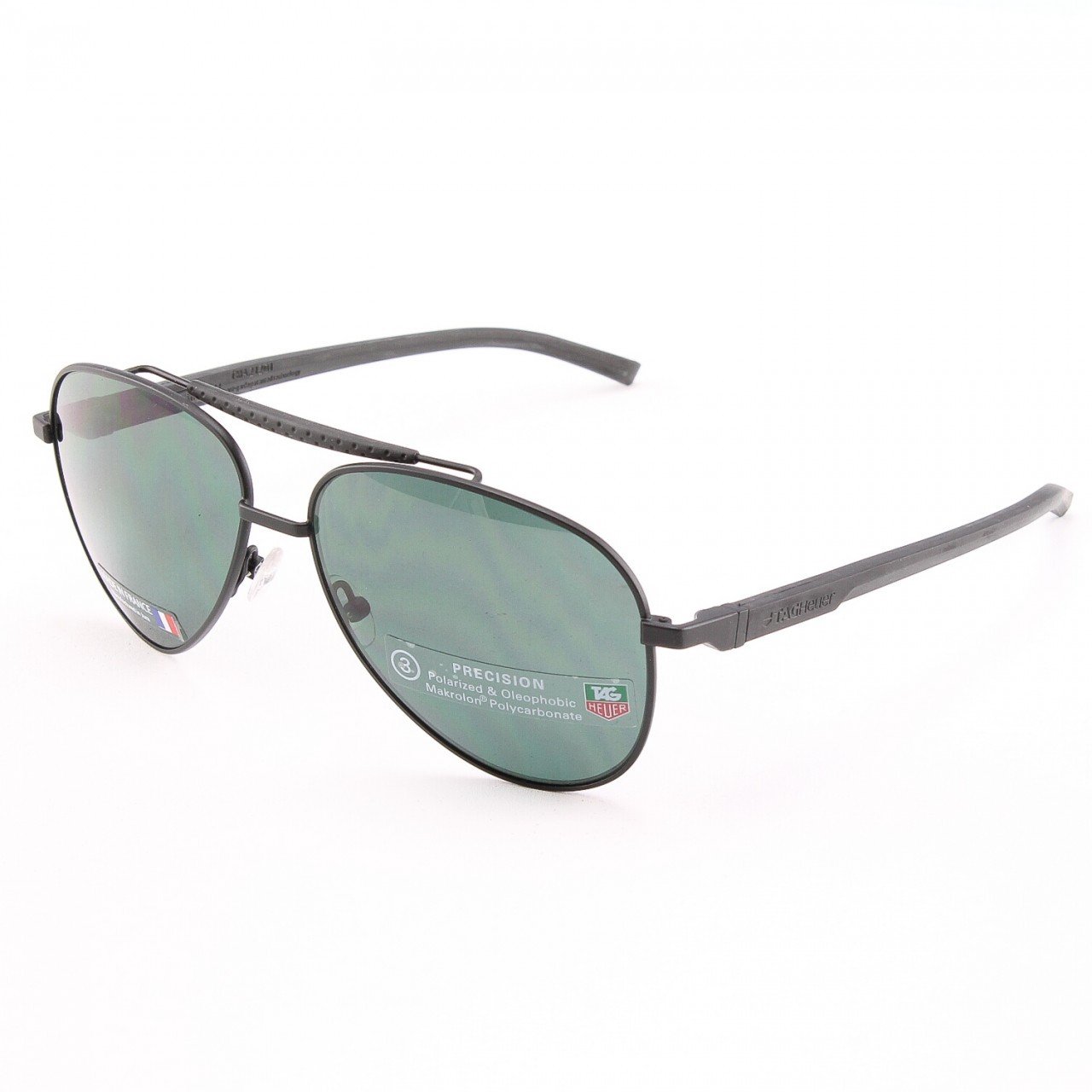 TAG Heuer 881 Men's Sunglasses Col. 311 Black with Green Polarized Lenses
