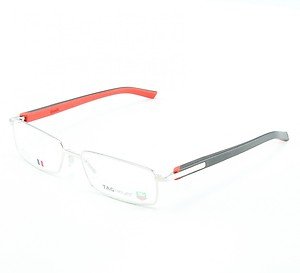 TAG Heuer 8006 Men's Eyeglasses Col. 002 Brushed Black Red with Clear Lenses