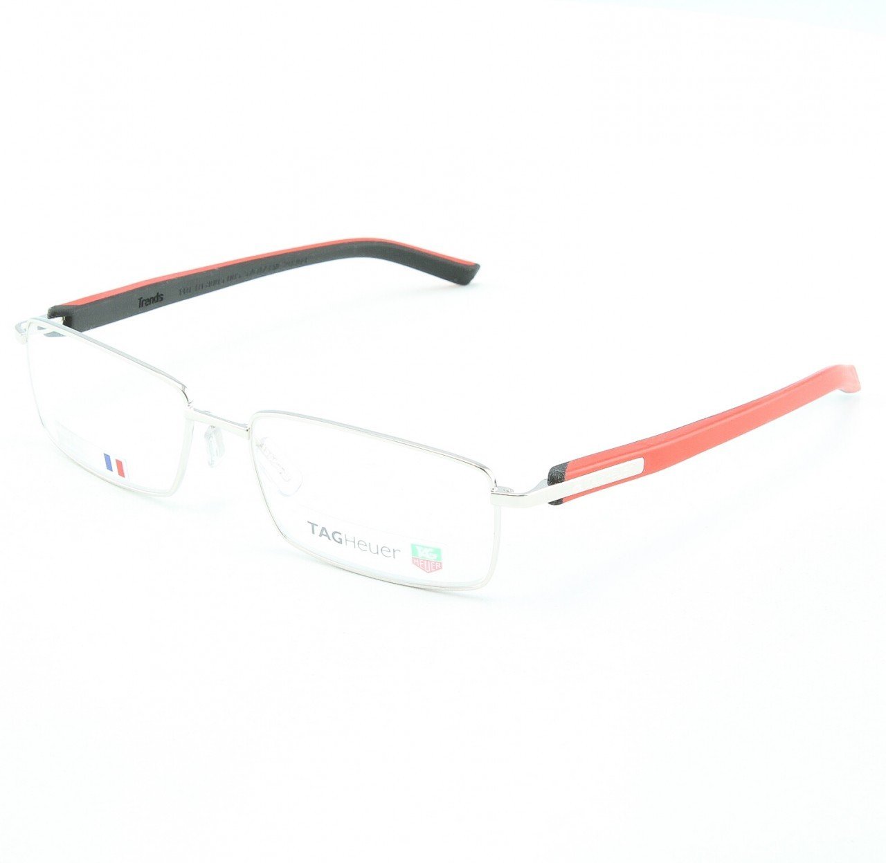 TAG Heuer 8005 Men's Eyeglasses Col. 005 Brushed Black Red with Clear Lenses