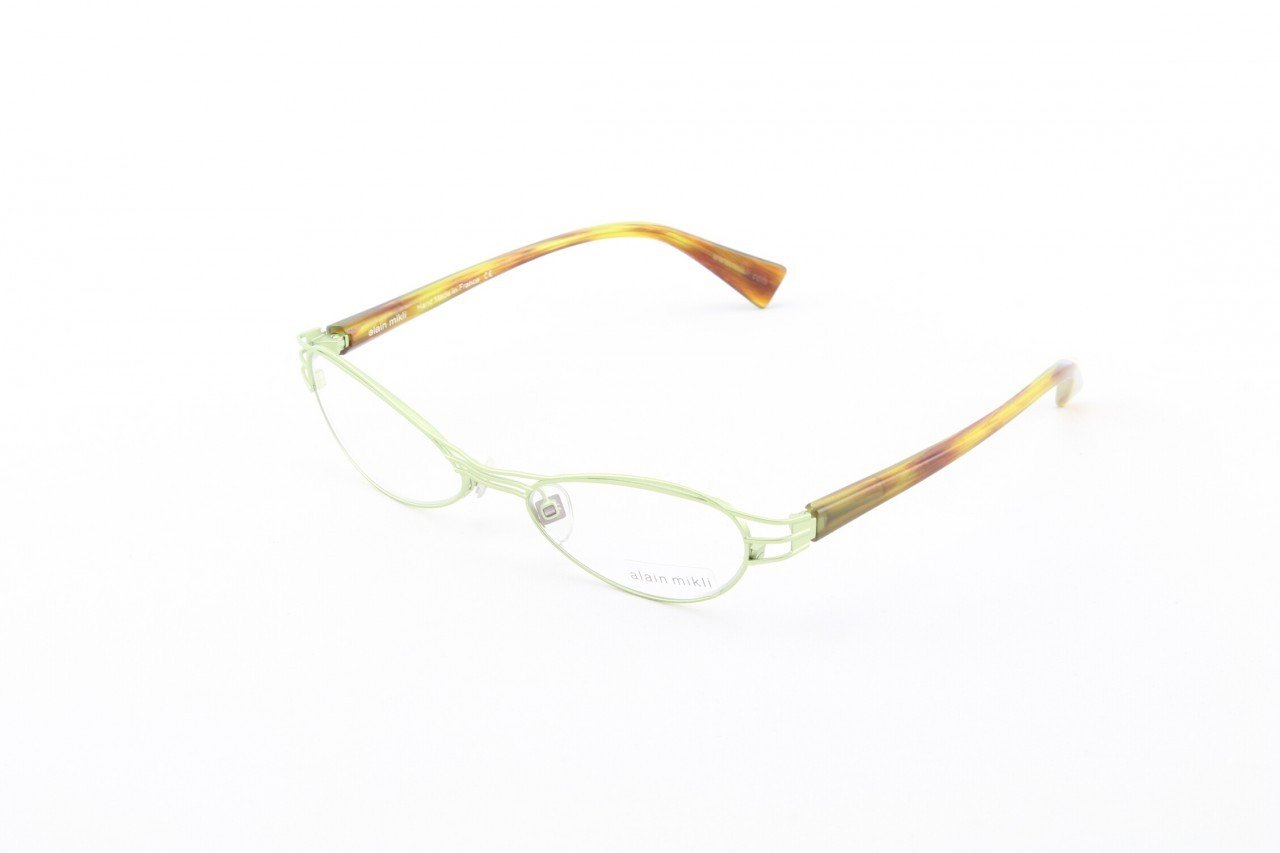 Alain Mikli Eyeglasses AL1112 Col. 8 Burnished Gold with Gold and Burnt Orange Temples