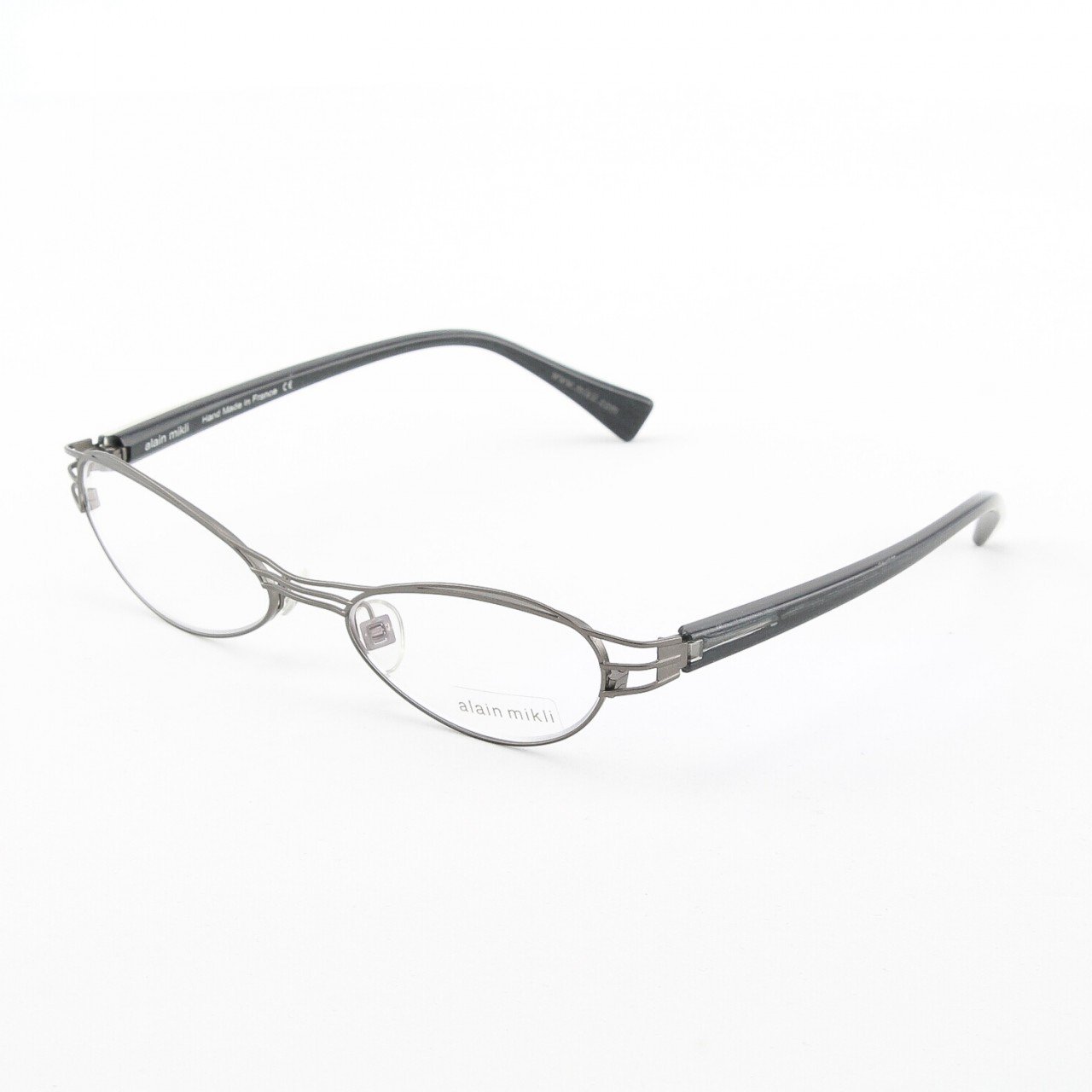Alain Mikli Eyeglasses AL1112 Col. 6 Gunmetal Gray with Black Iridescent Temples