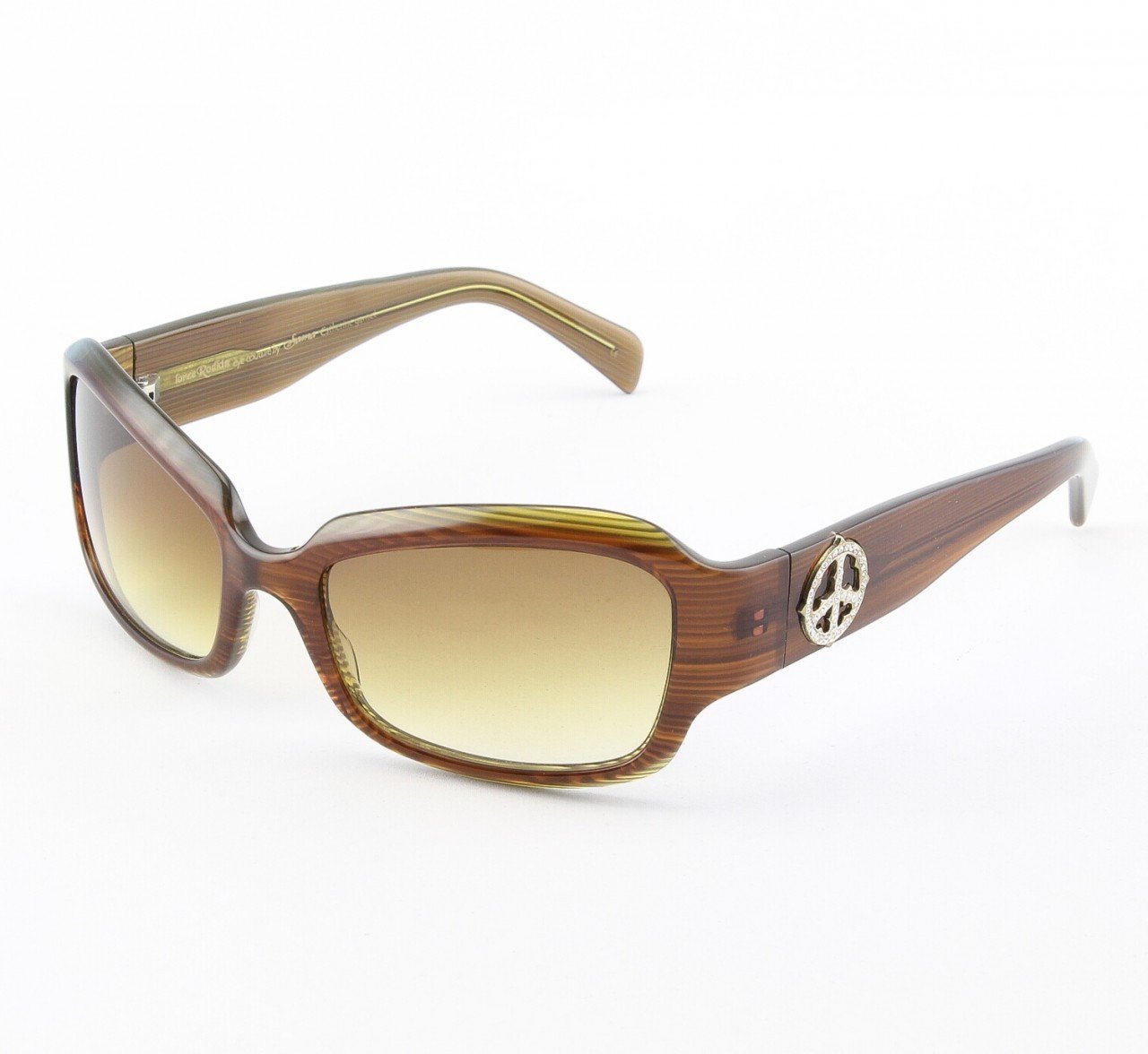 Loree Rodkin Catherine Sunglasses Garnet w/ Amber Lenses, Sterling Silver, Swarovski Crystals
