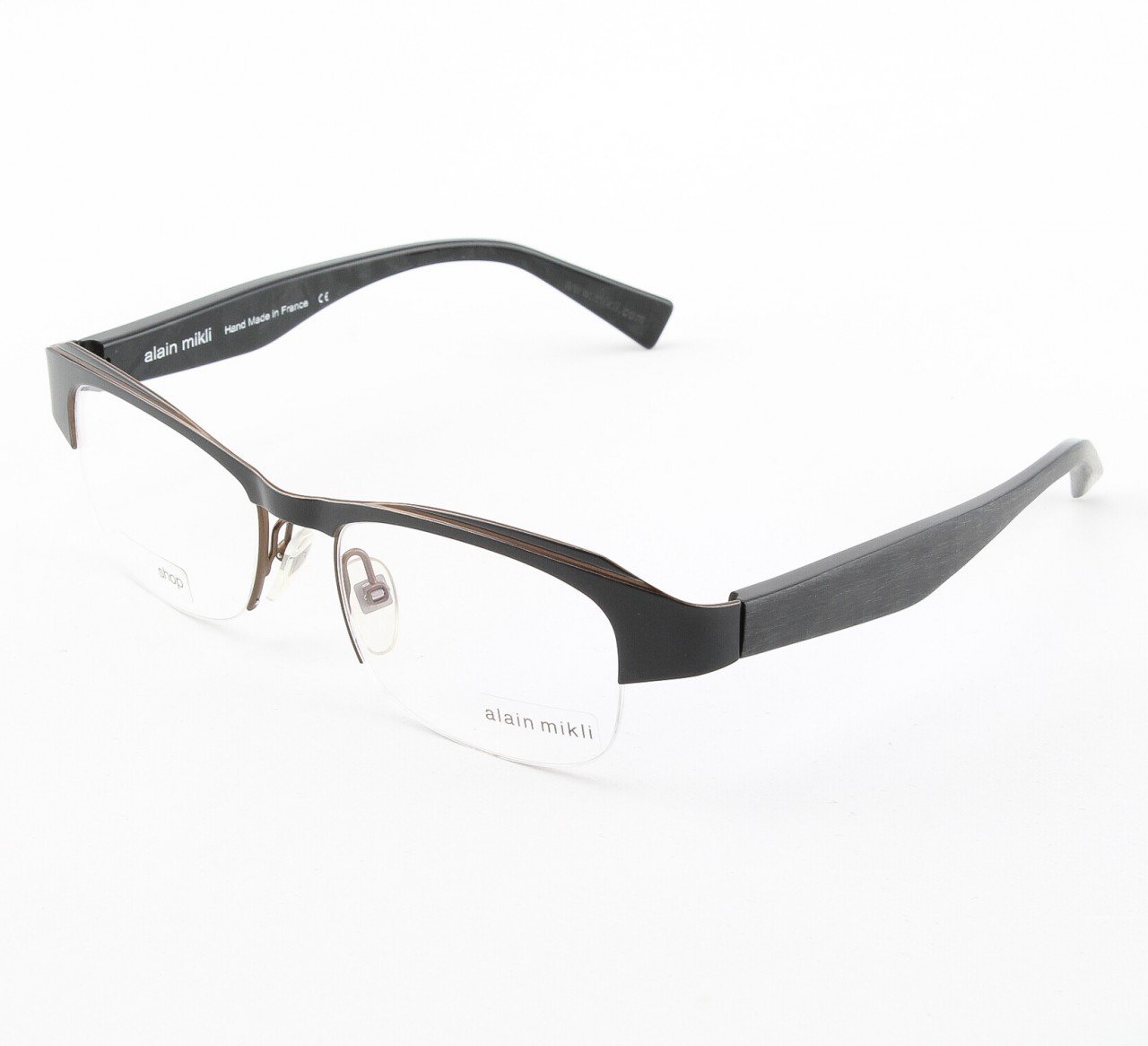 Alain Mikli Eyeglasses AL1041 Col. 1 Black Metal with Copper Accent
