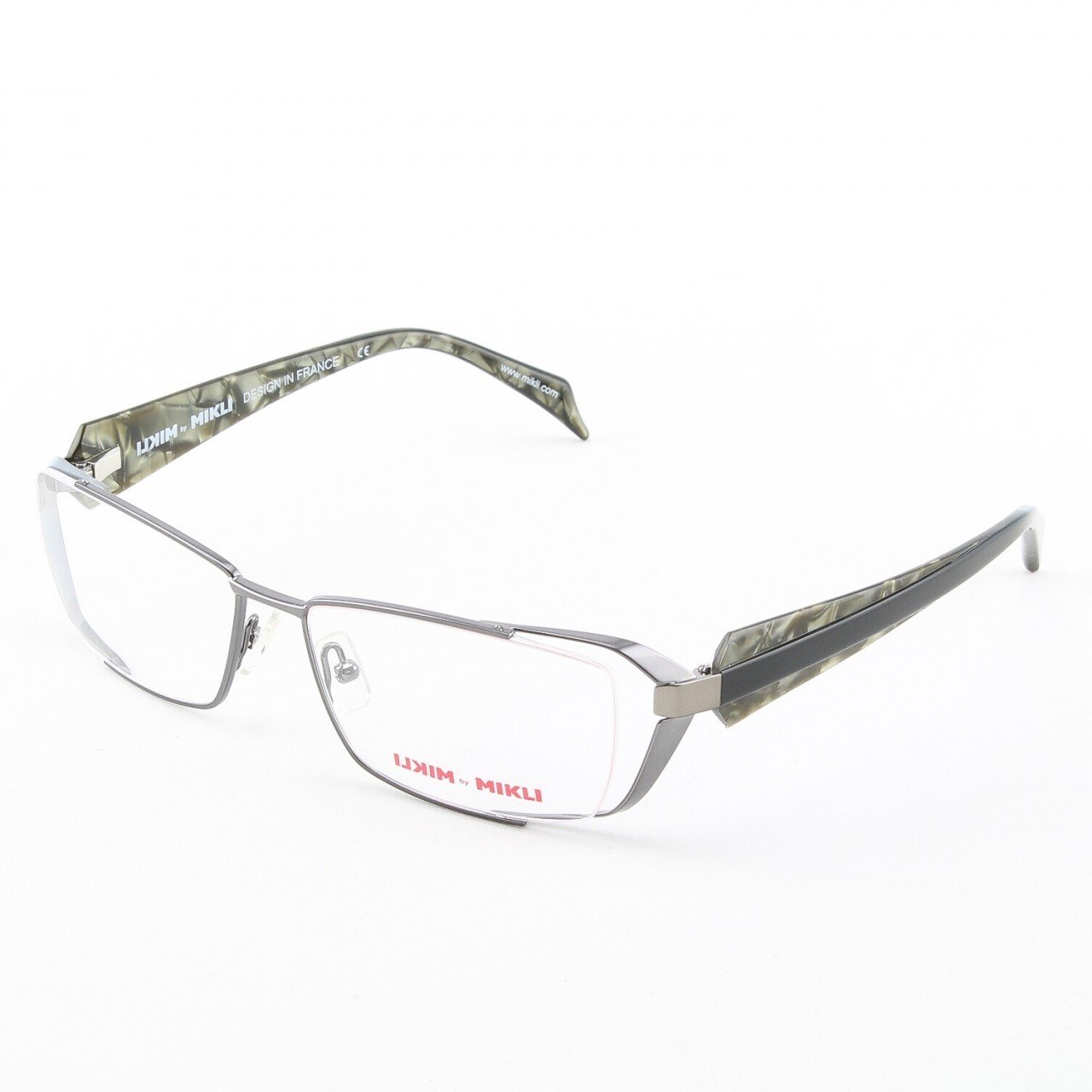 Alain Mikli Eyeglasses ML1039 Col. 3 Contemporary Black and Green Pearlized Temples
