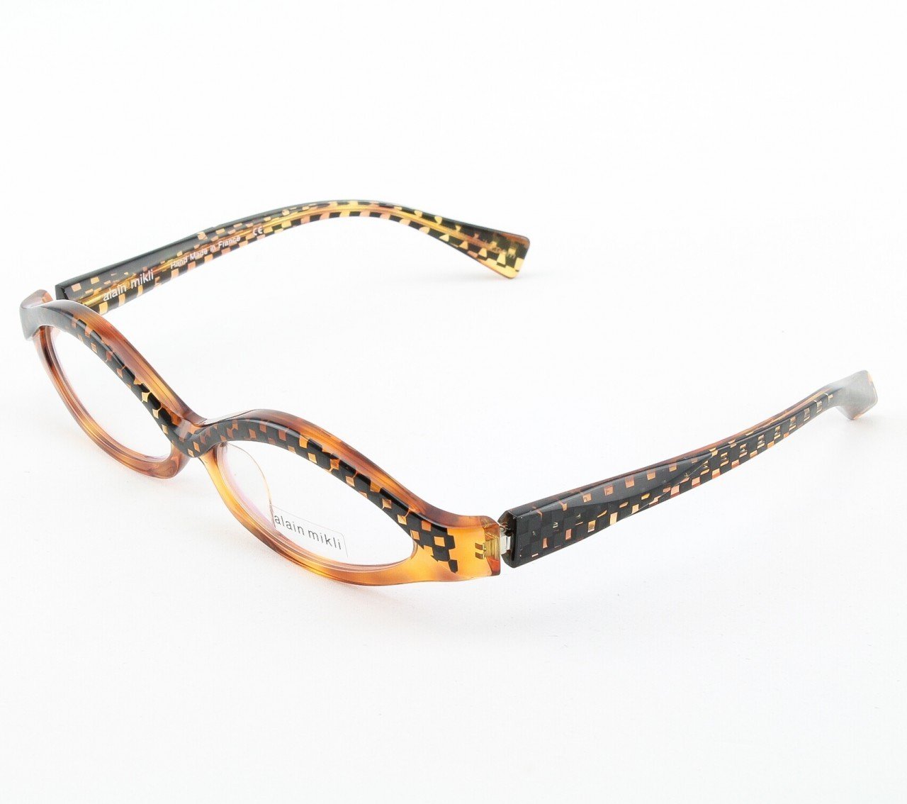 Alain Mikli Eyeglasses AL1018 Col. 2 Tortoise and Black Checkerboard