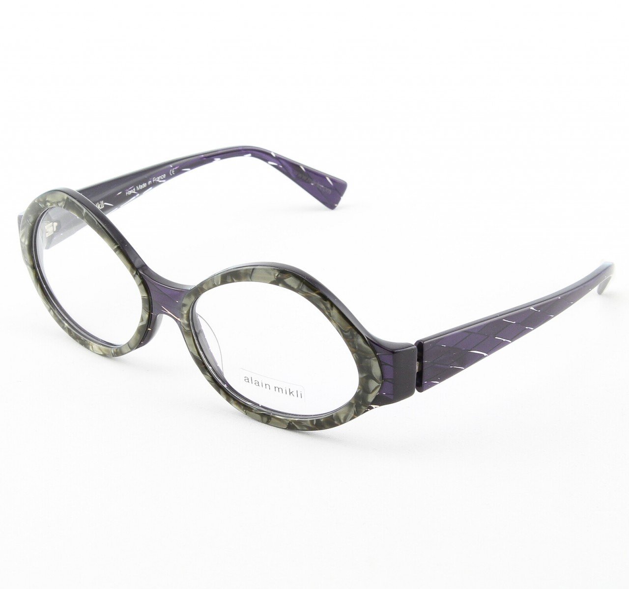Alain Mikli Eyeglasses AL1014 Col. 5 Purple and Silver Marble