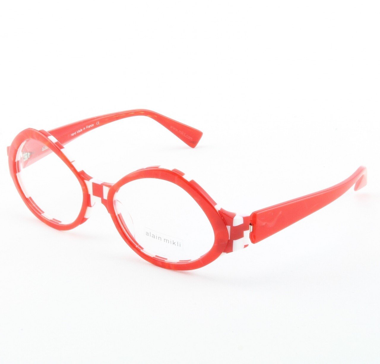 Alain Mikli Eyeglasses AL1014 Col. 2 Red and White Checked