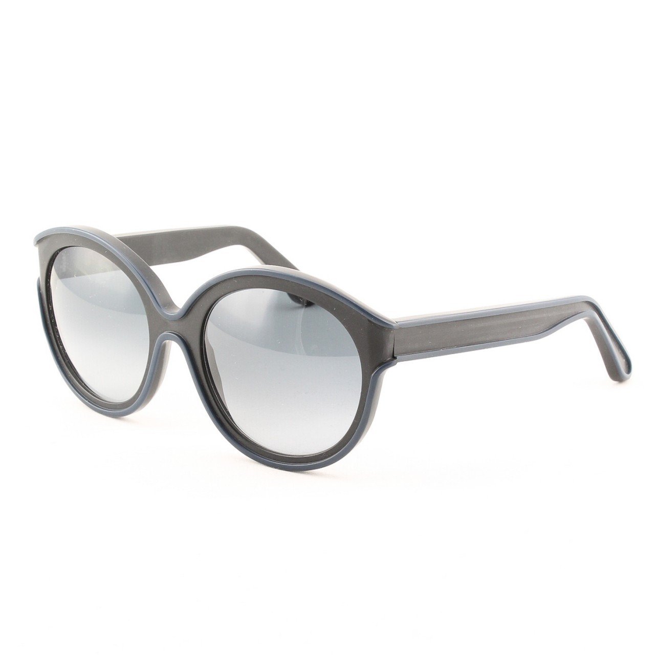 Marni MA195 Sunglasses Col. 04 Opaque Black w/ Navy Trim with Gray Gradient Lenses