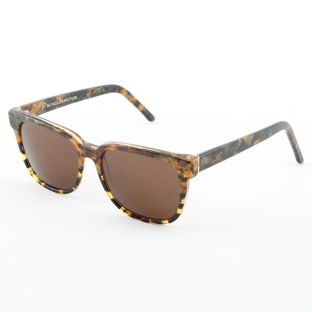 Super People 531/3A Sunglasses Brown Beige Stone with Brown Zeiss Lenses by RETROSUPERFUTURE
